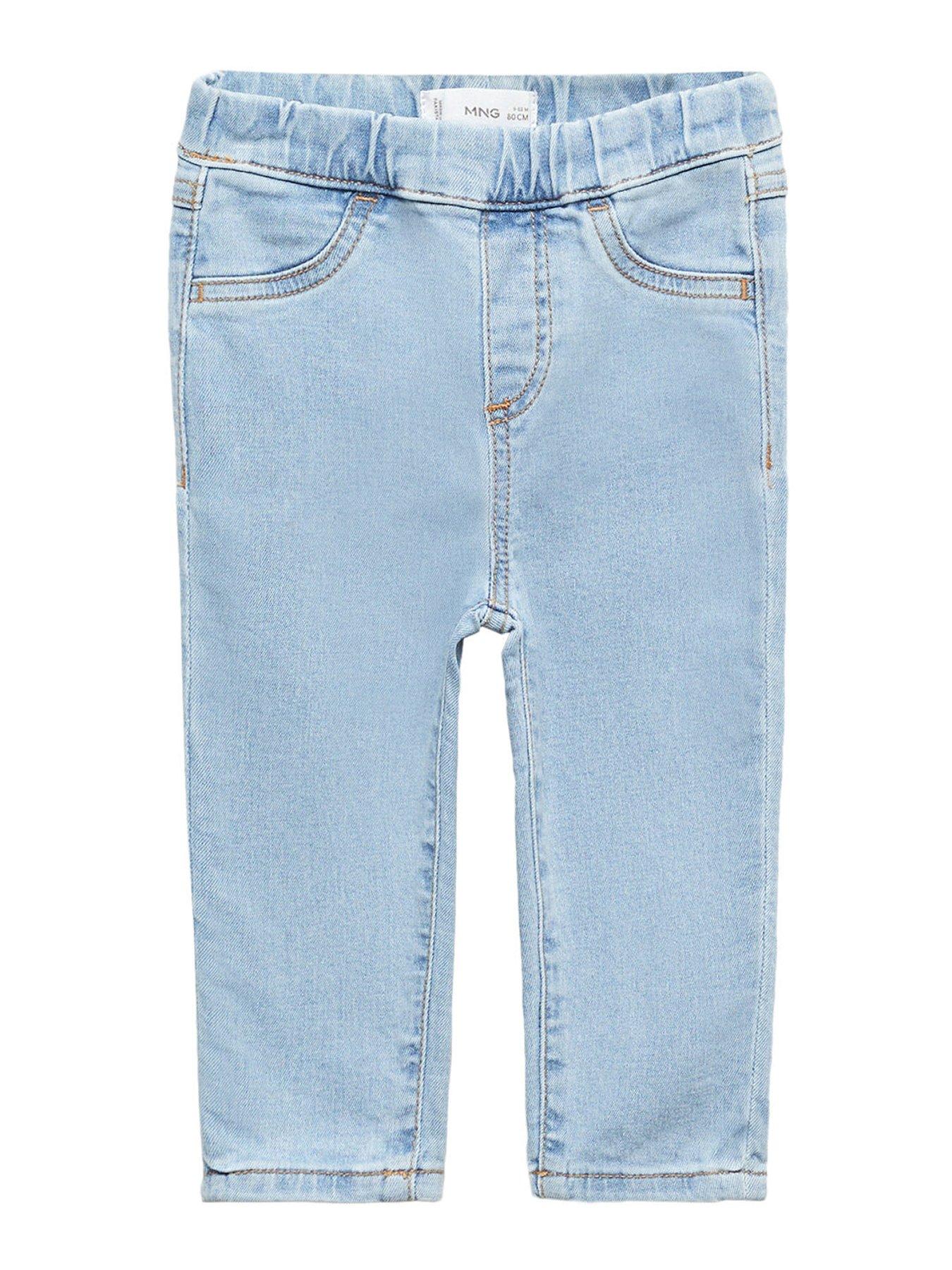 River Island Girls Cargo Denim Joggers - Blue