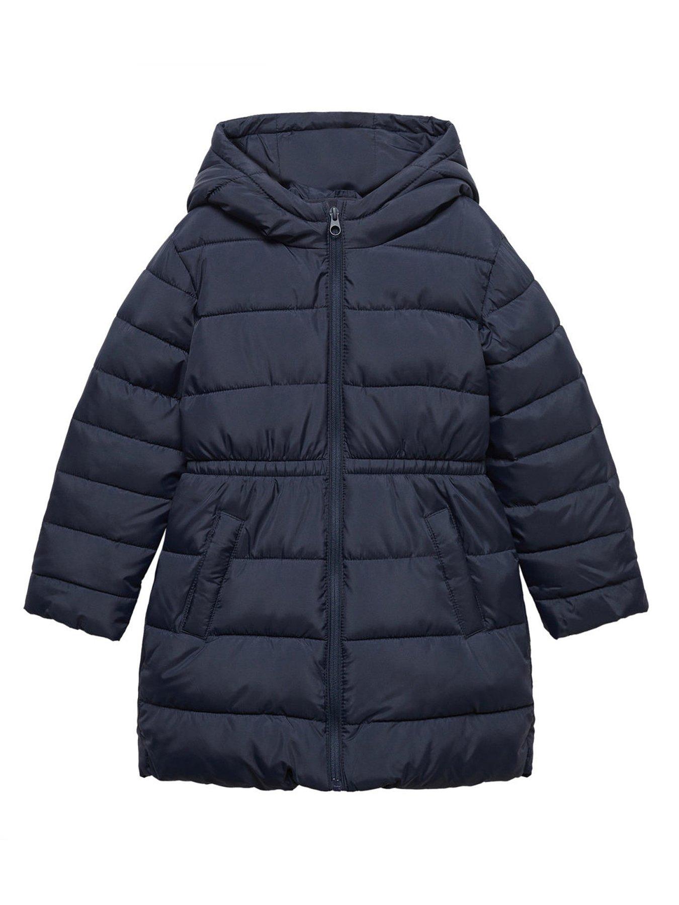 Navy padded coat girls cheap