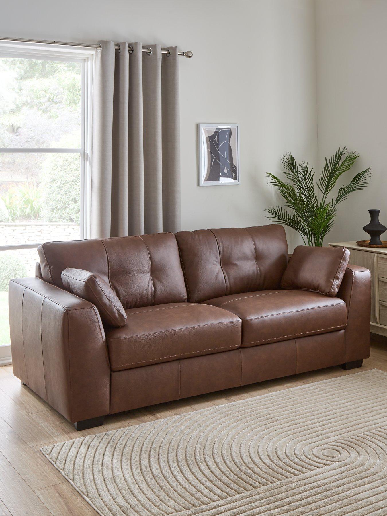 The Very Collection Arden Italian Leather 4 Seater Sofa