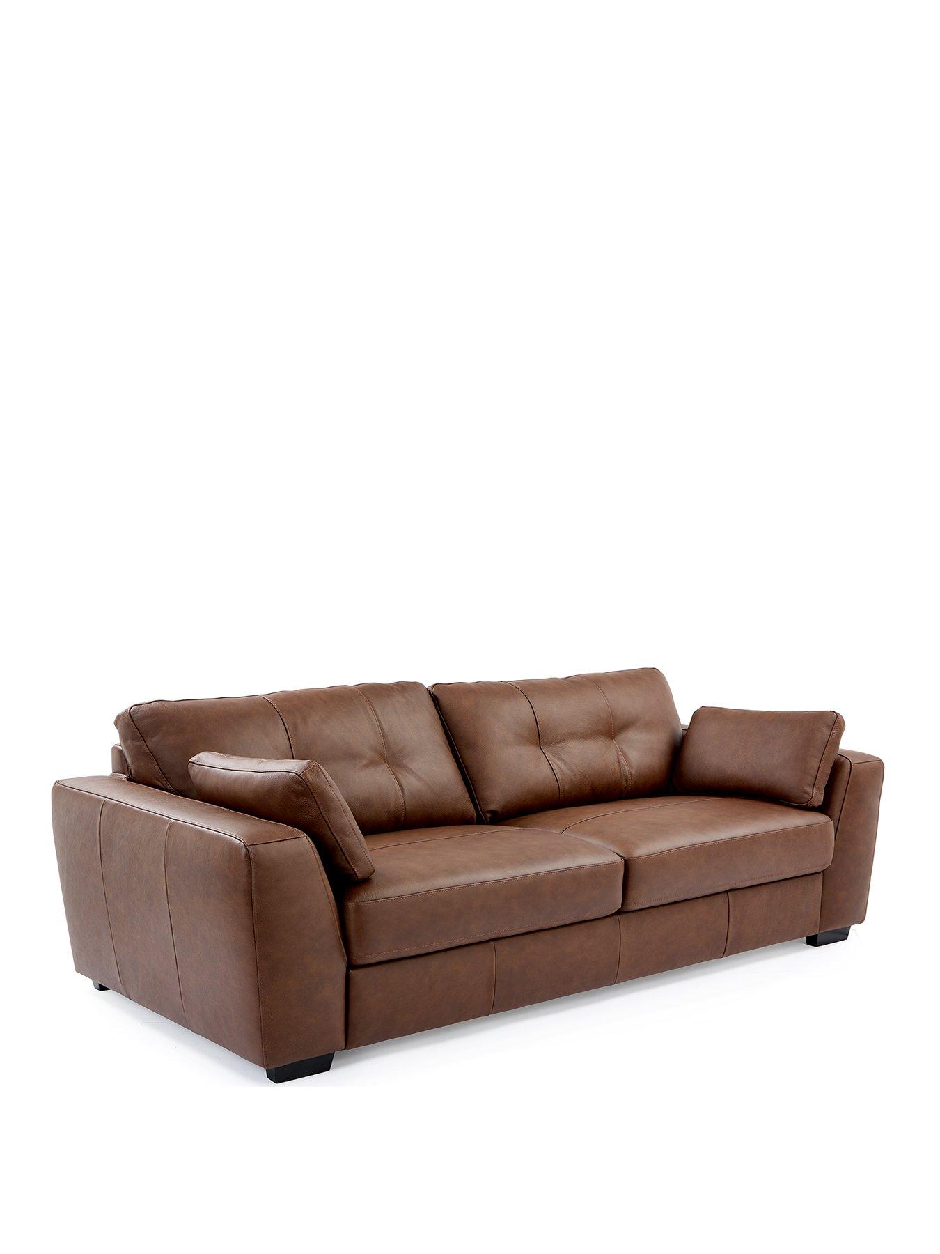 Image 3 of 6 of The Very Collection Arden Italian Leather 4 Seater Sofa