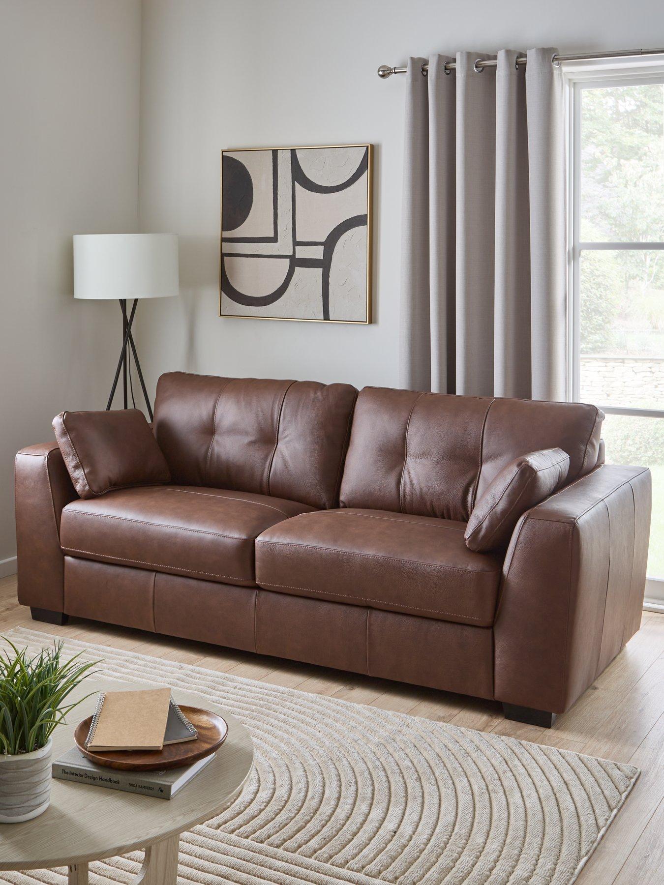 Very Home Arden Italian Leather 3 Seater Sofa