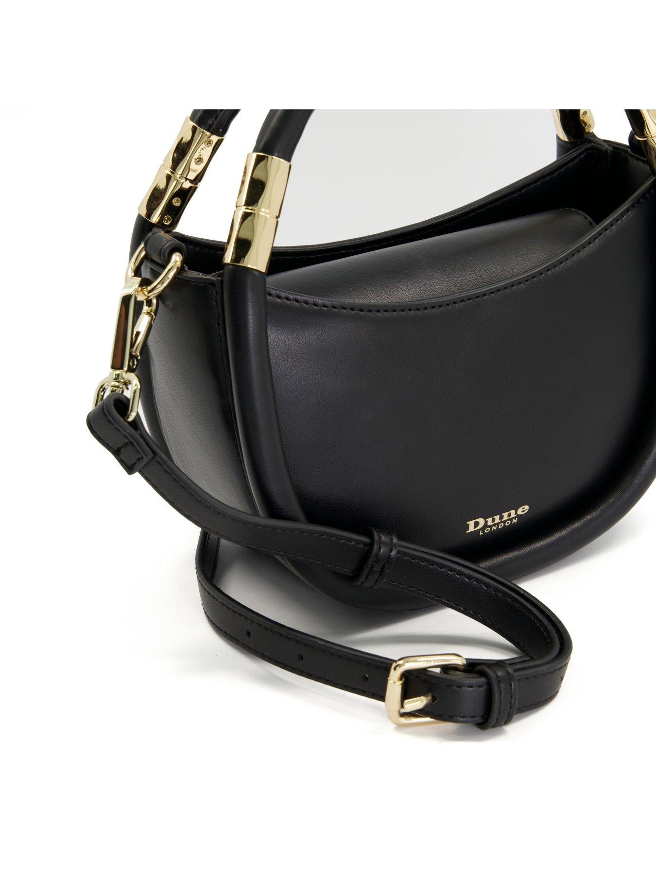 Dune London Daphny Black Curved Base Small Grab Bag