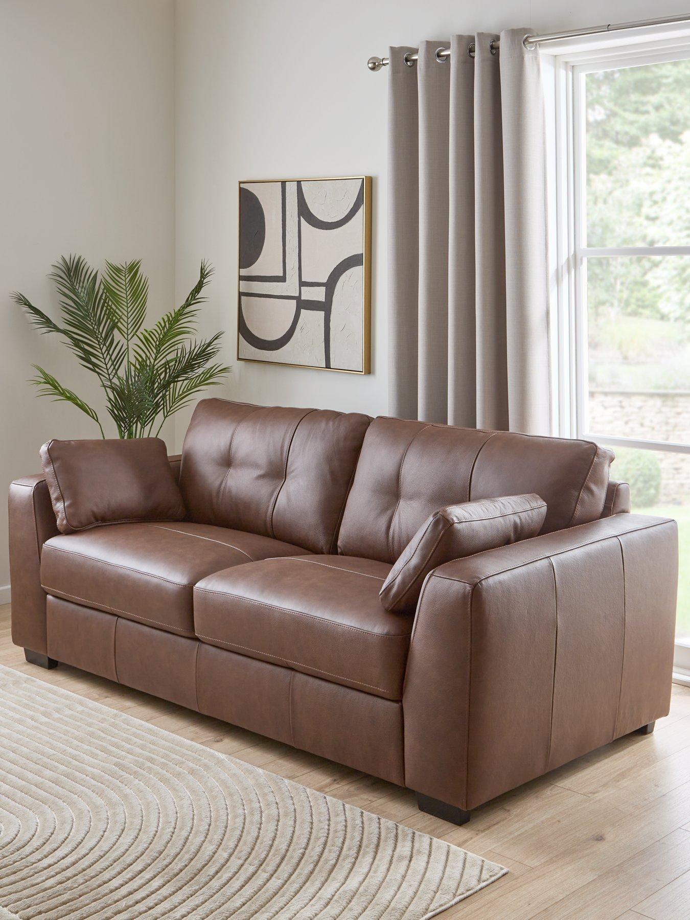 very-home-arden-2-seater-leather-sofafront