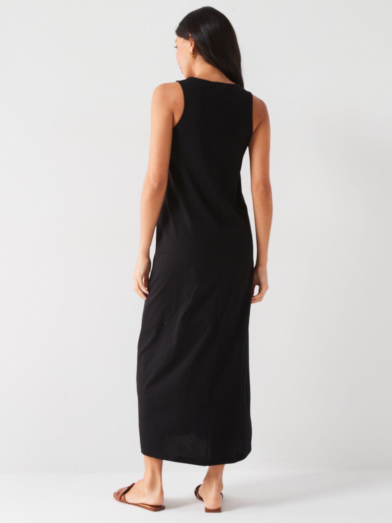 everyday-sleeveless-column-maxi-dress-blackstillFront