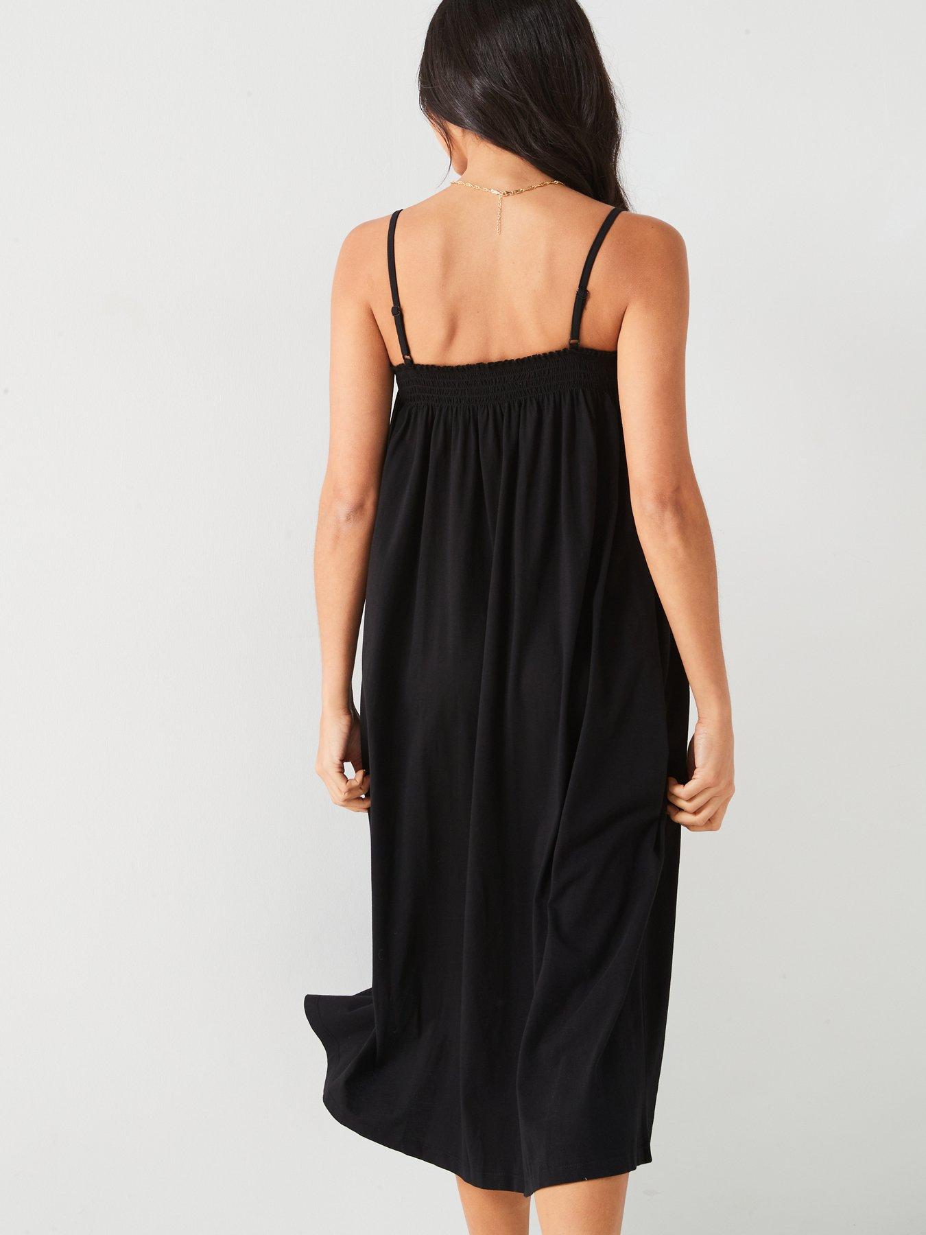 everyday-sheered-bandeau-strappy-maxi-dress-blackstillFront