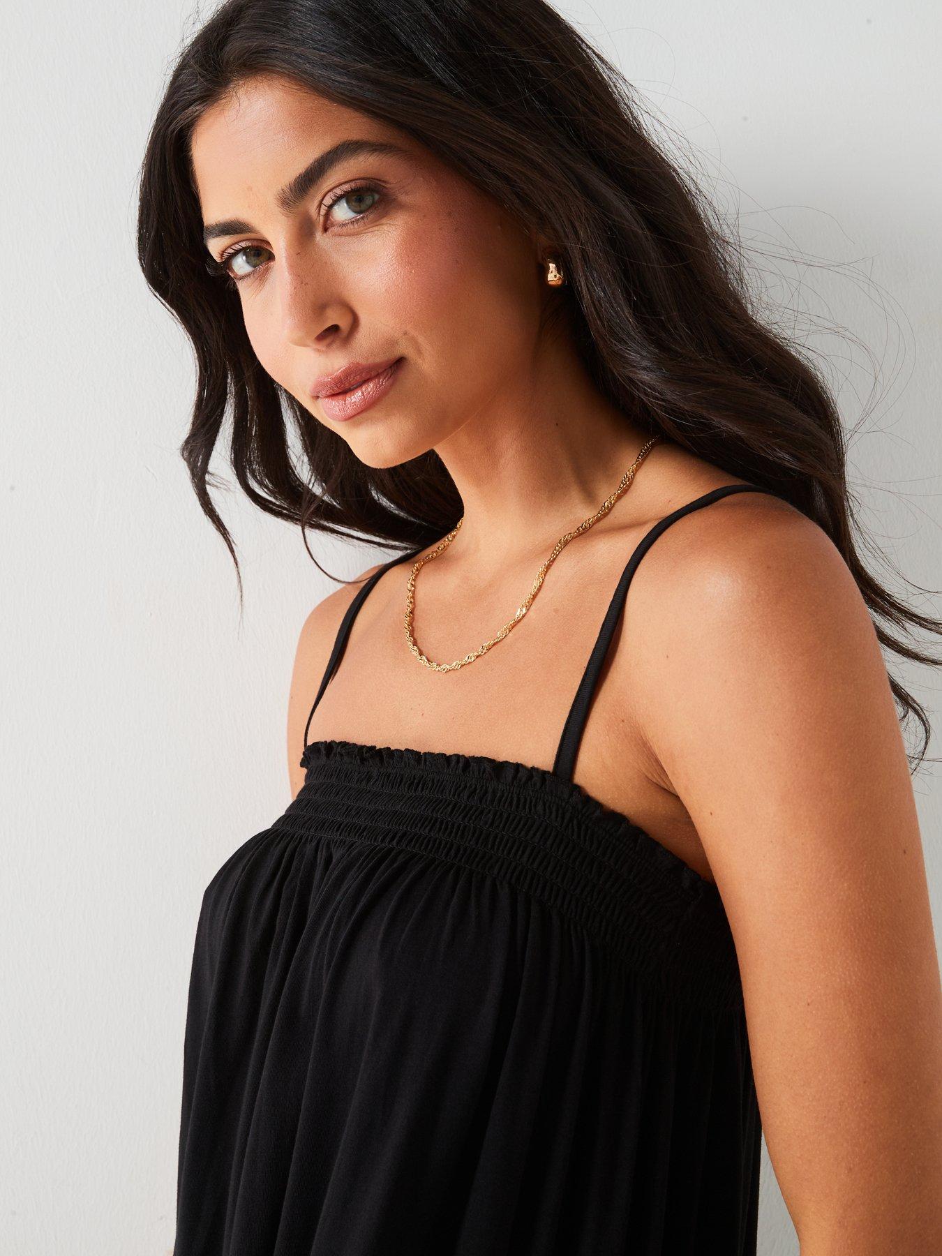 everyday-sheered-bandeau-strappy-maxi-dress-blackoutfit