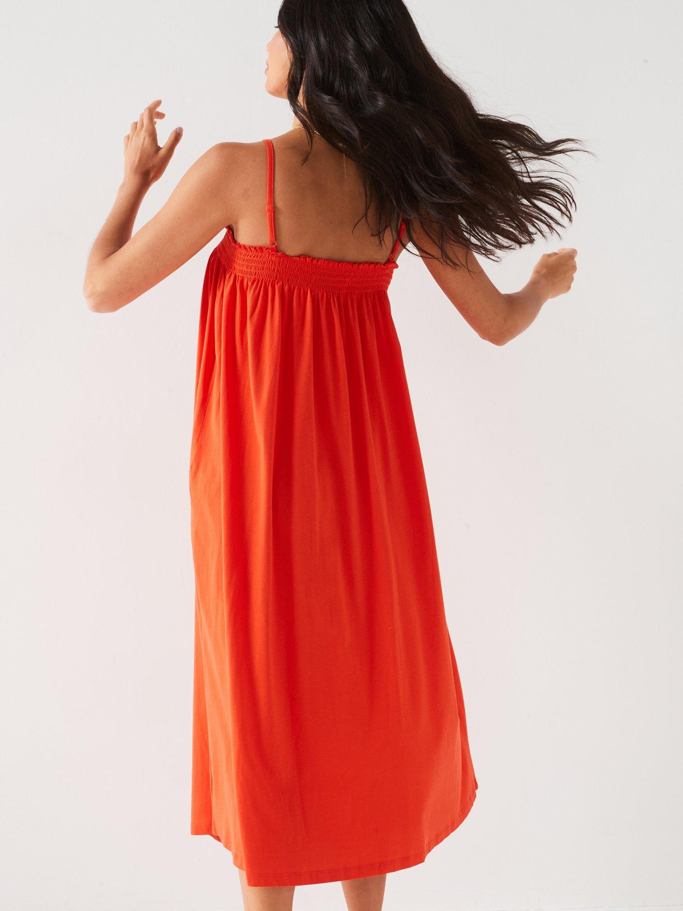 everyday-sheered-bandeau-strappy-maxi-dress-orangedetail