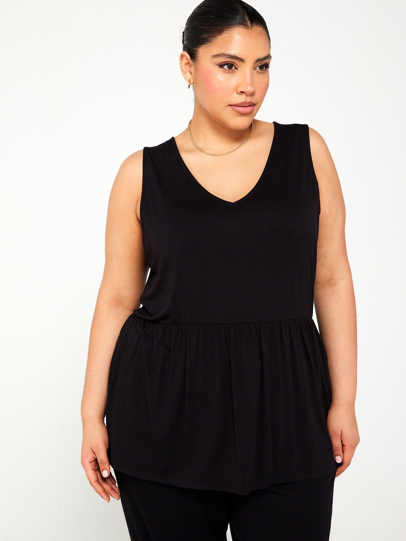 v-by-very-curve-v-neck-peplum-swing-vest-black