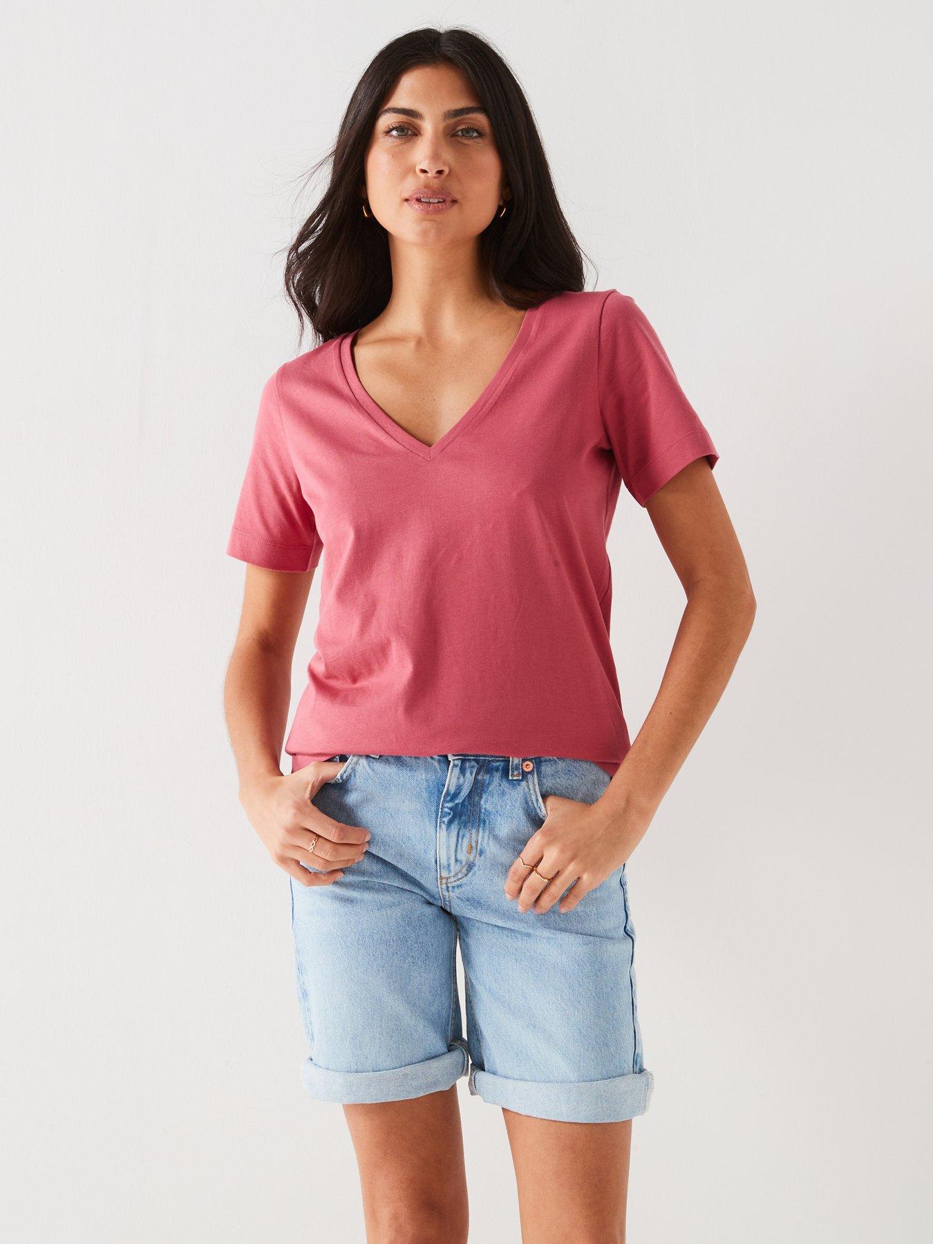 everyday-the-essential-v-neck-t-shirt-pinkfront