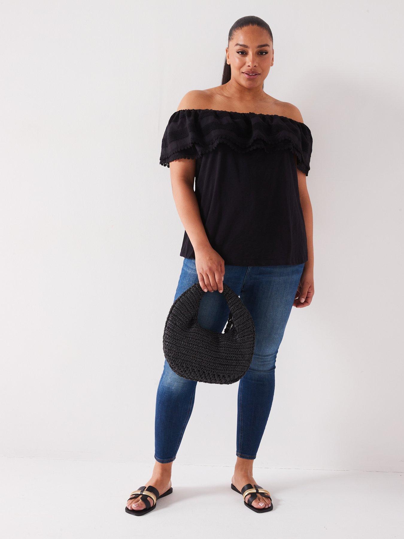 v-by-very-curve-broderie-frill-bardot-top-blackback