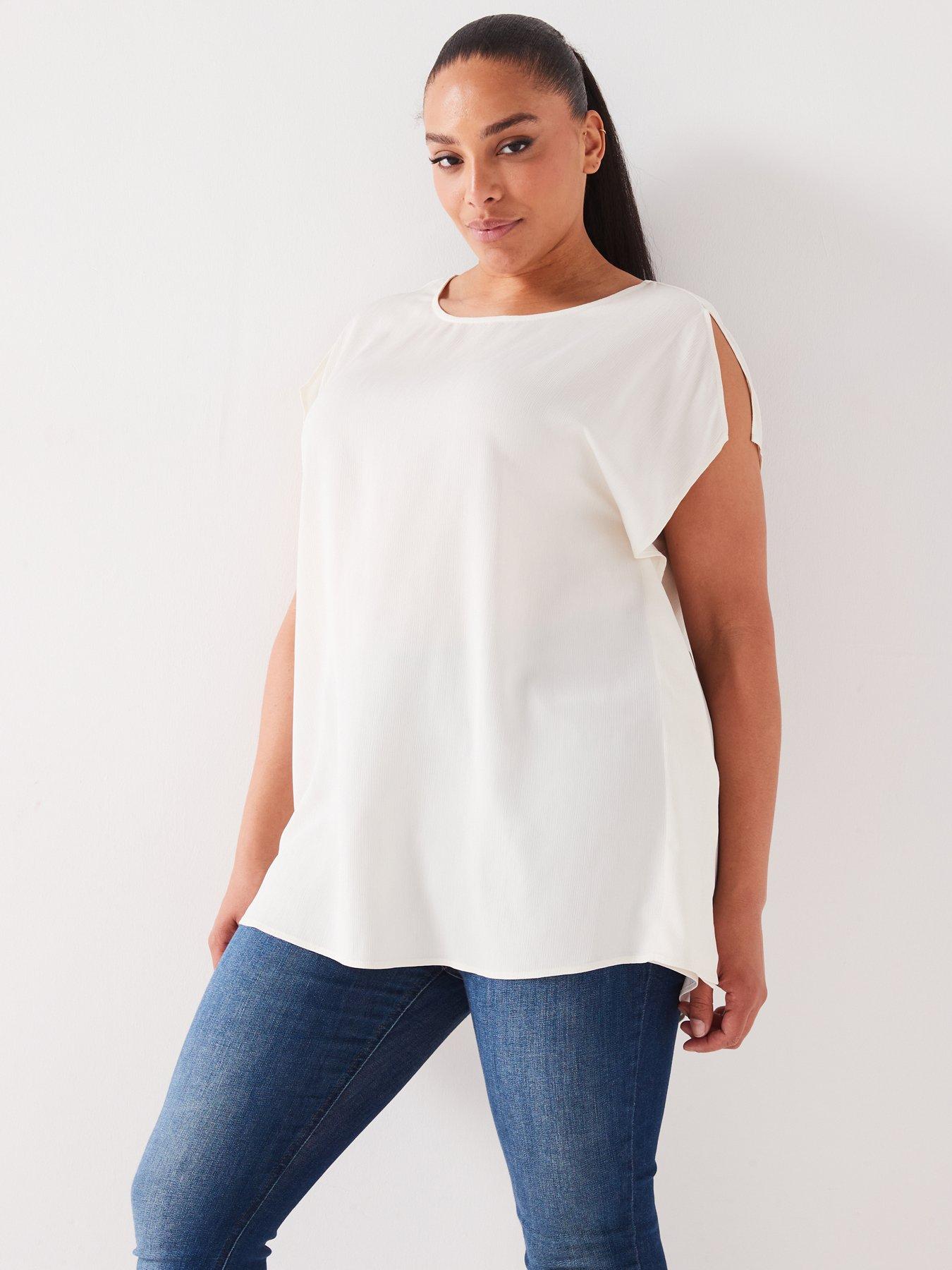 v-by-very-curve-draped-sleeve-shell-top-cream