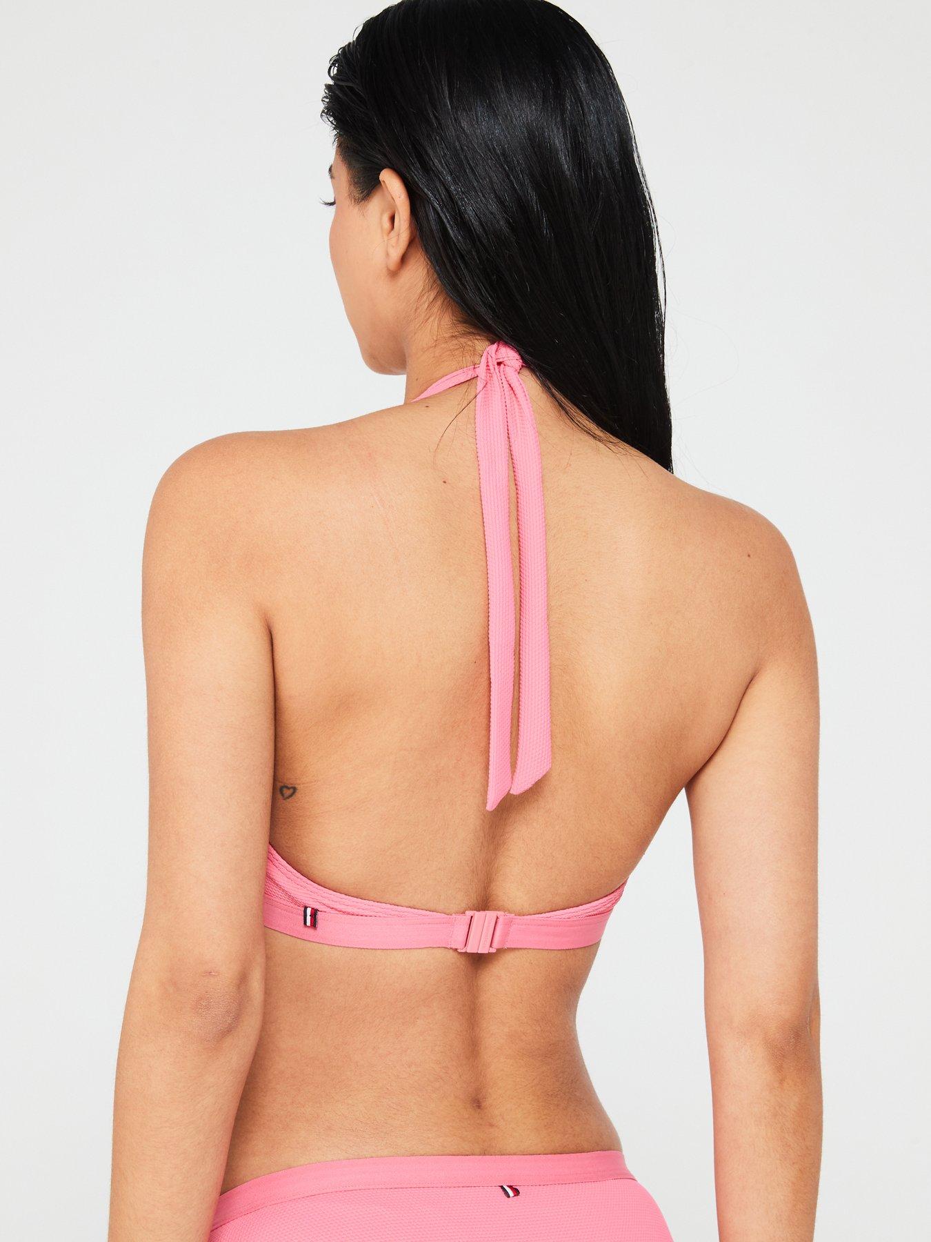 tommy-hilfiger-tonal-logo-halter-bikini-top-pinkstillFront