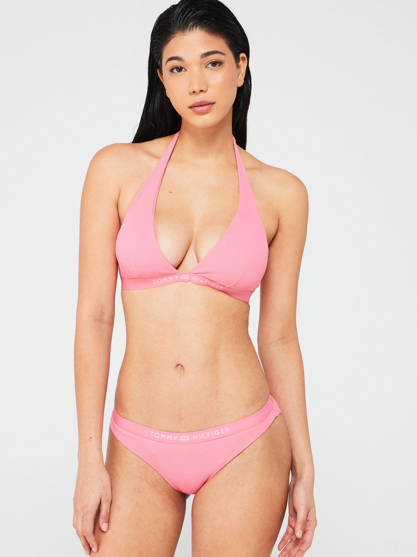 tommy-hilfiger-tonal-logo-halter-bikini-top-pinkback