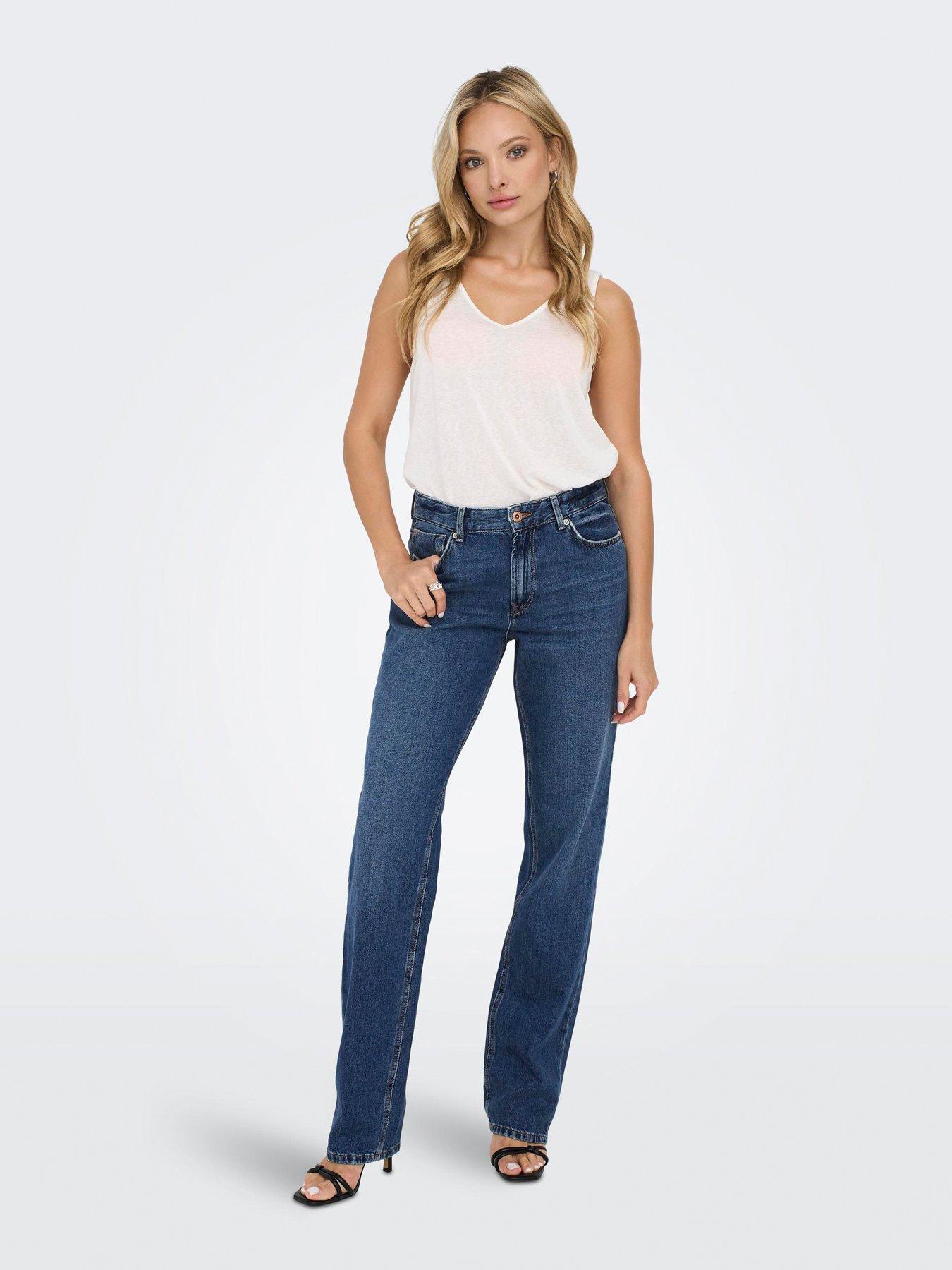 only-mid-waist-straight-leg-jeans-blue