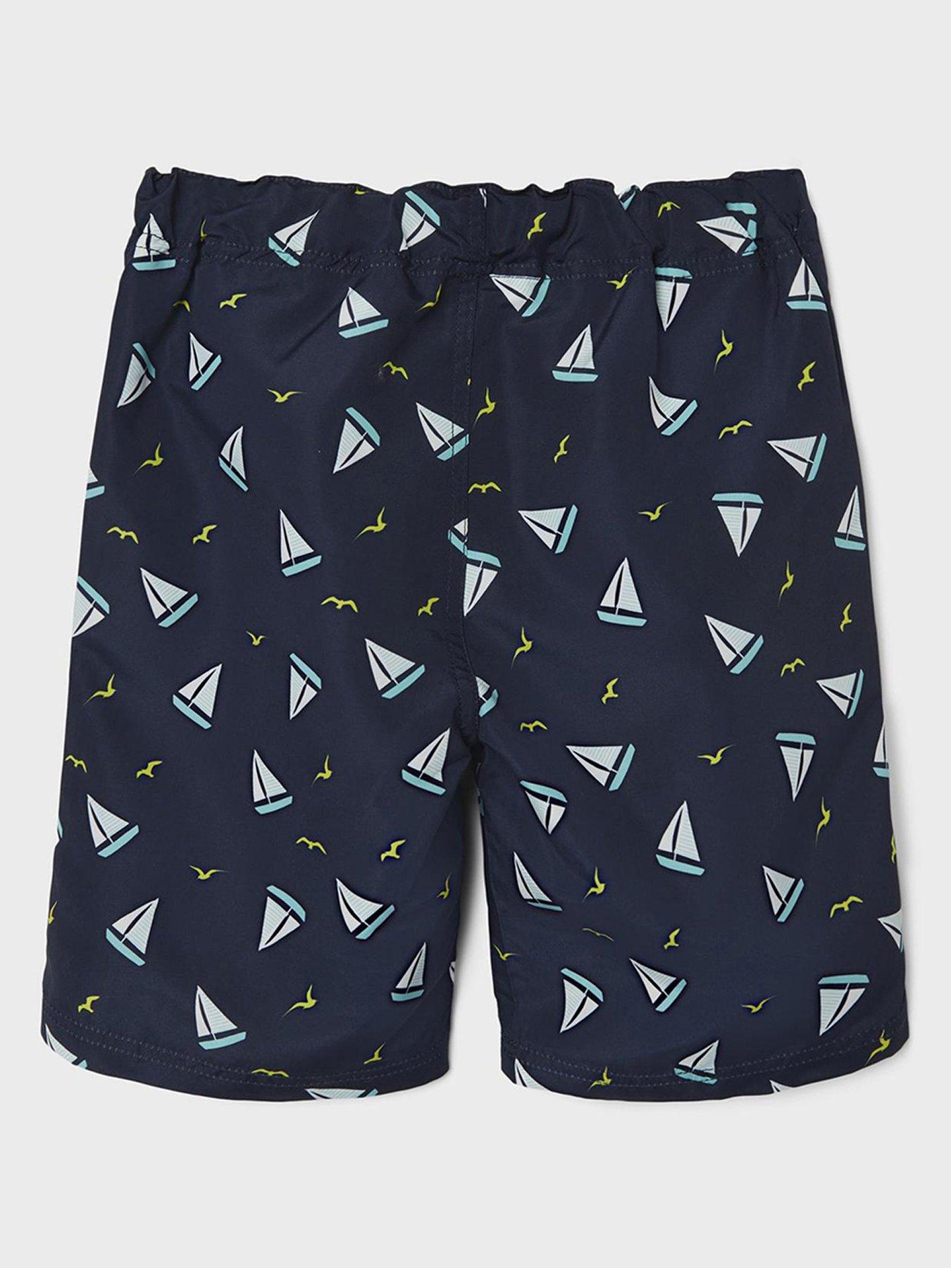 Image 2 of 3 of Name It Boys Boat Long Swim Shorts - Dark Sapphire