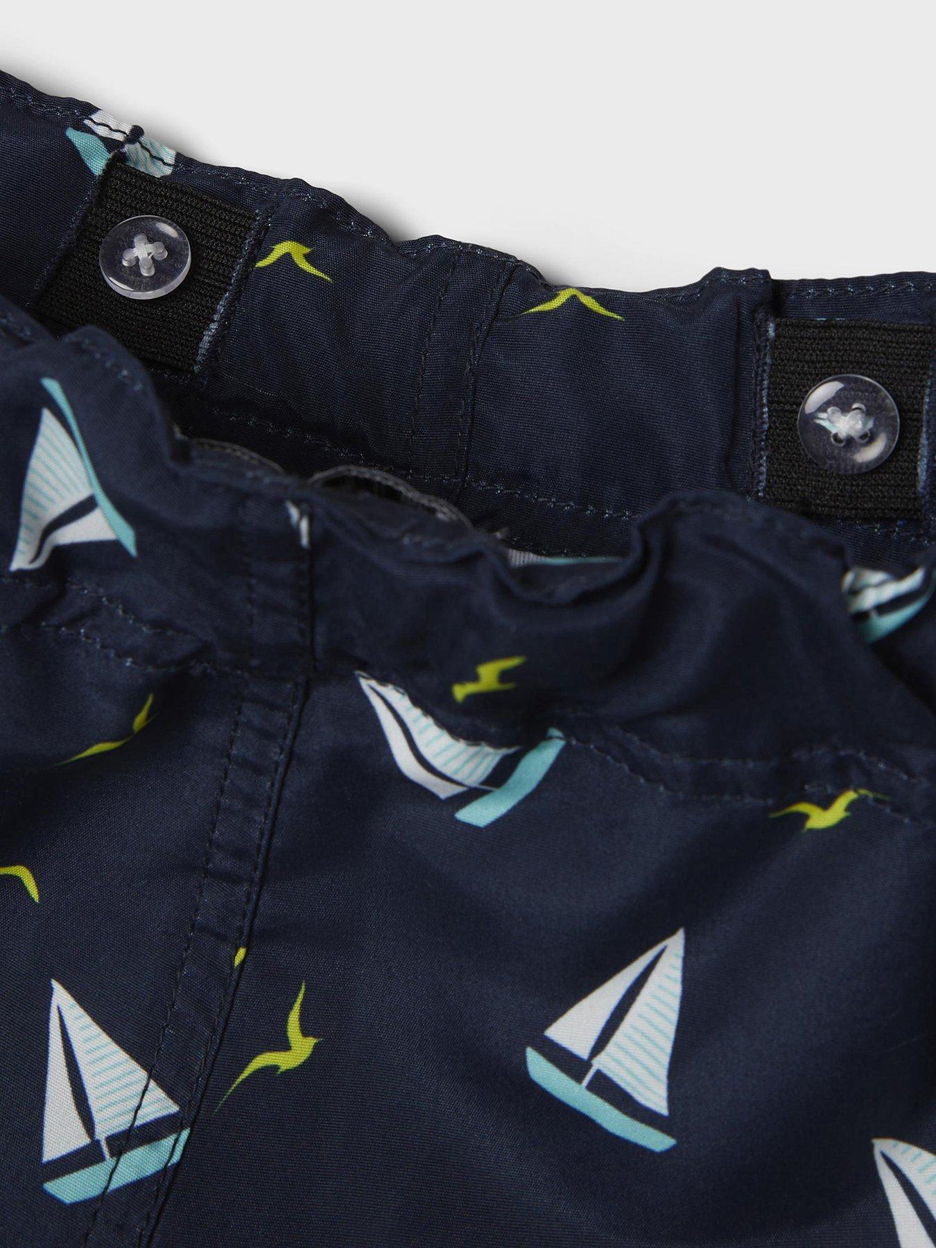Image 3 of 3 of Name It Boys Boat Long Swim Shorts - Dark Sapphire
