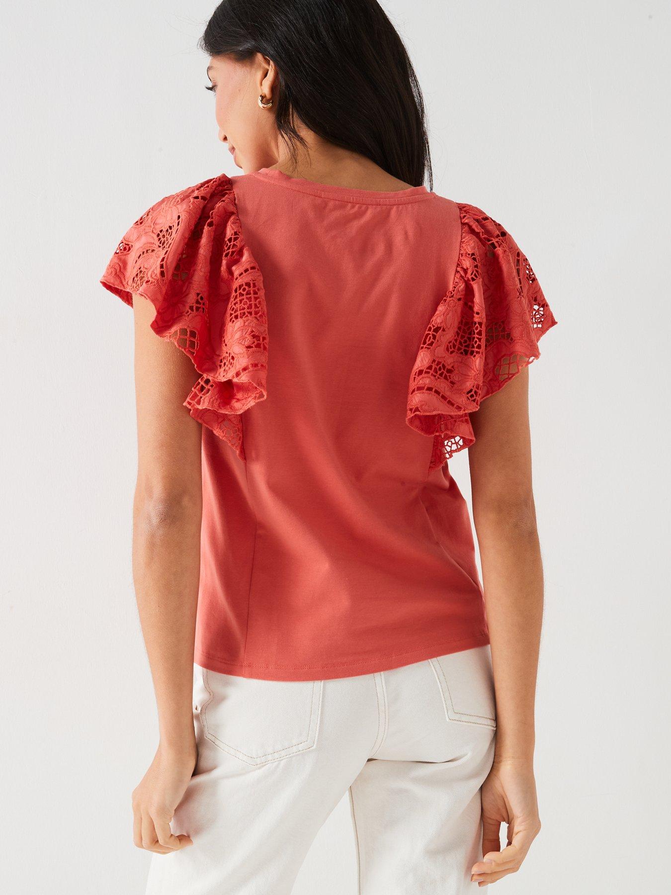 v-by-very-broderie-ruffle-sleeve-t-shirt-coralstillFront