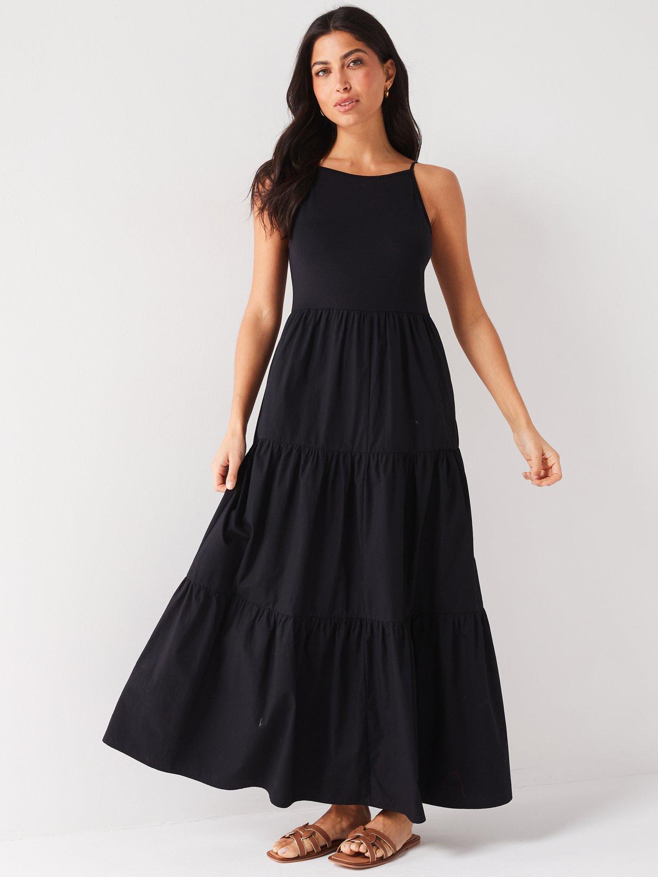 v-by-very-sleeveless-tiered-maxinbspdress-blackback