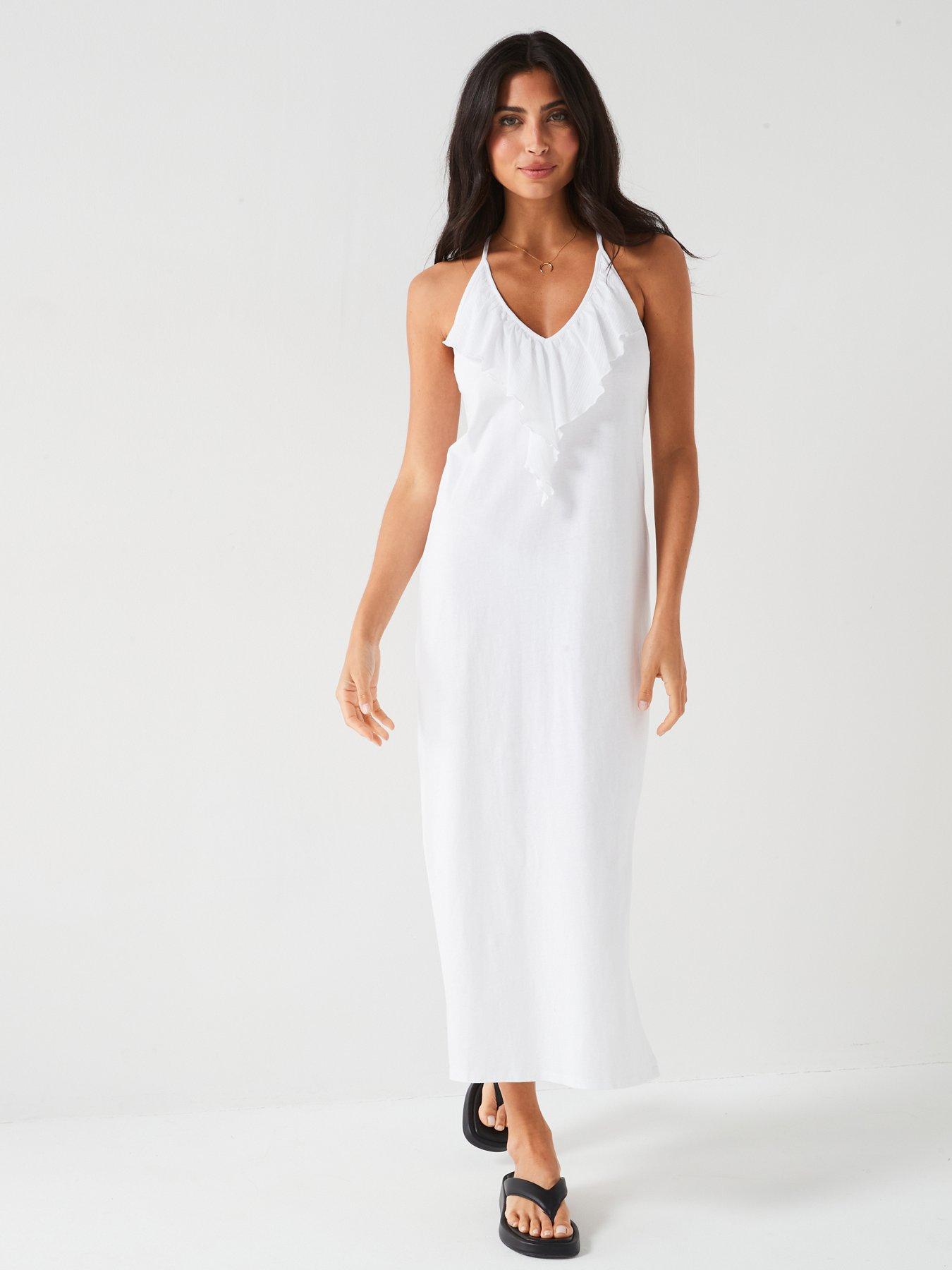 v-by-very-ruffle-front-jersey-midinbspdress-white