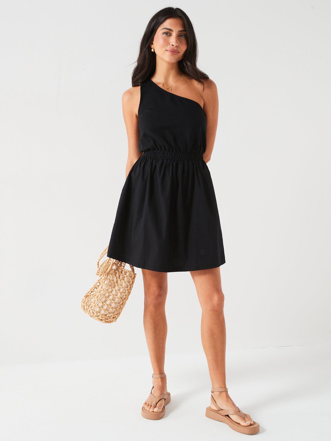 v-by-very-one-shoulder-jersey-woven-mix-dress-blackback