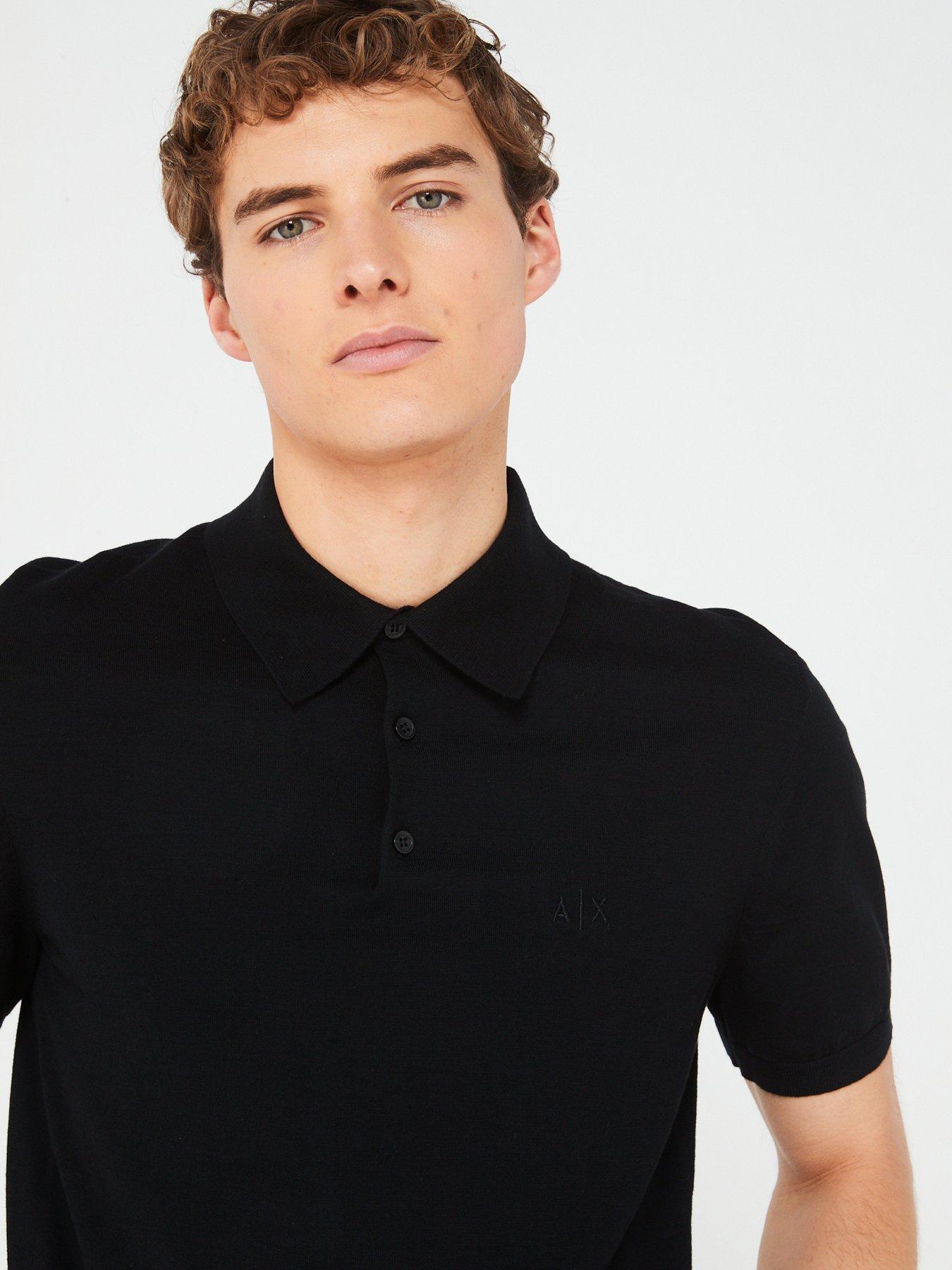 armani-exchange-knitted-polo-shirt-blackoutfit