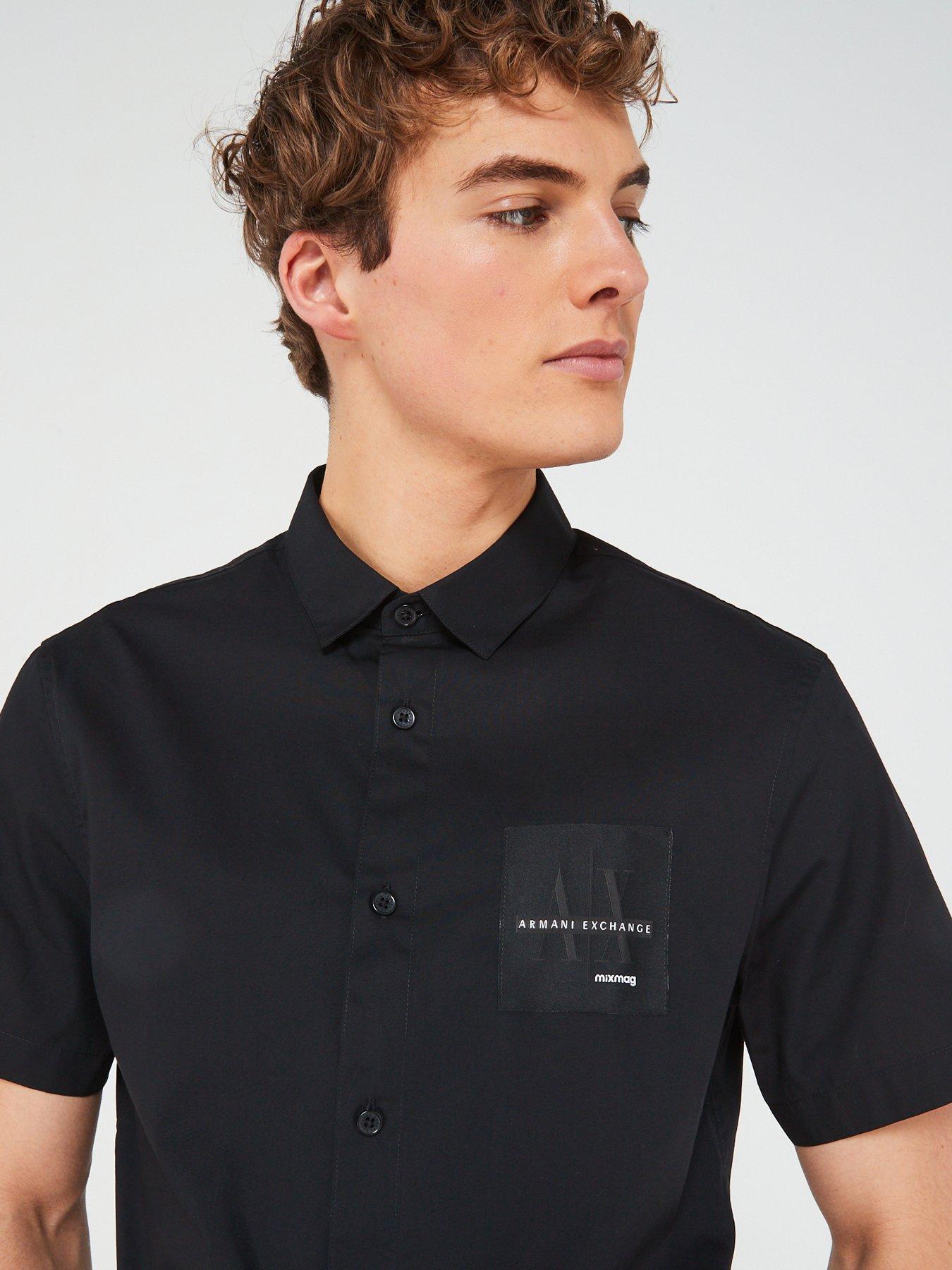 armani-exchange-regular-fit-short-sleeve-shirt-blackoutfit