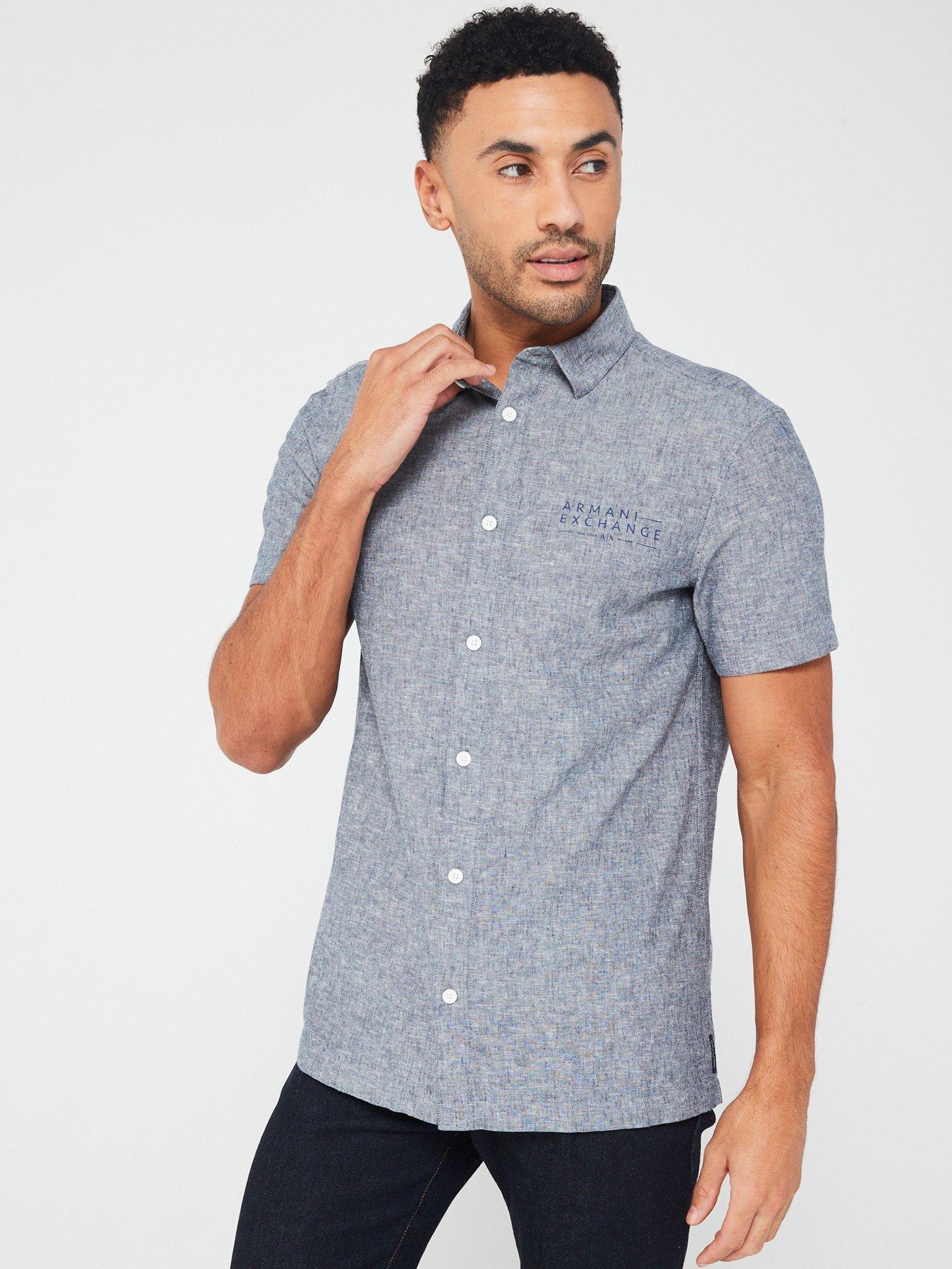 armani-exchange-regular-fit-short-sleeve-shirt-navy