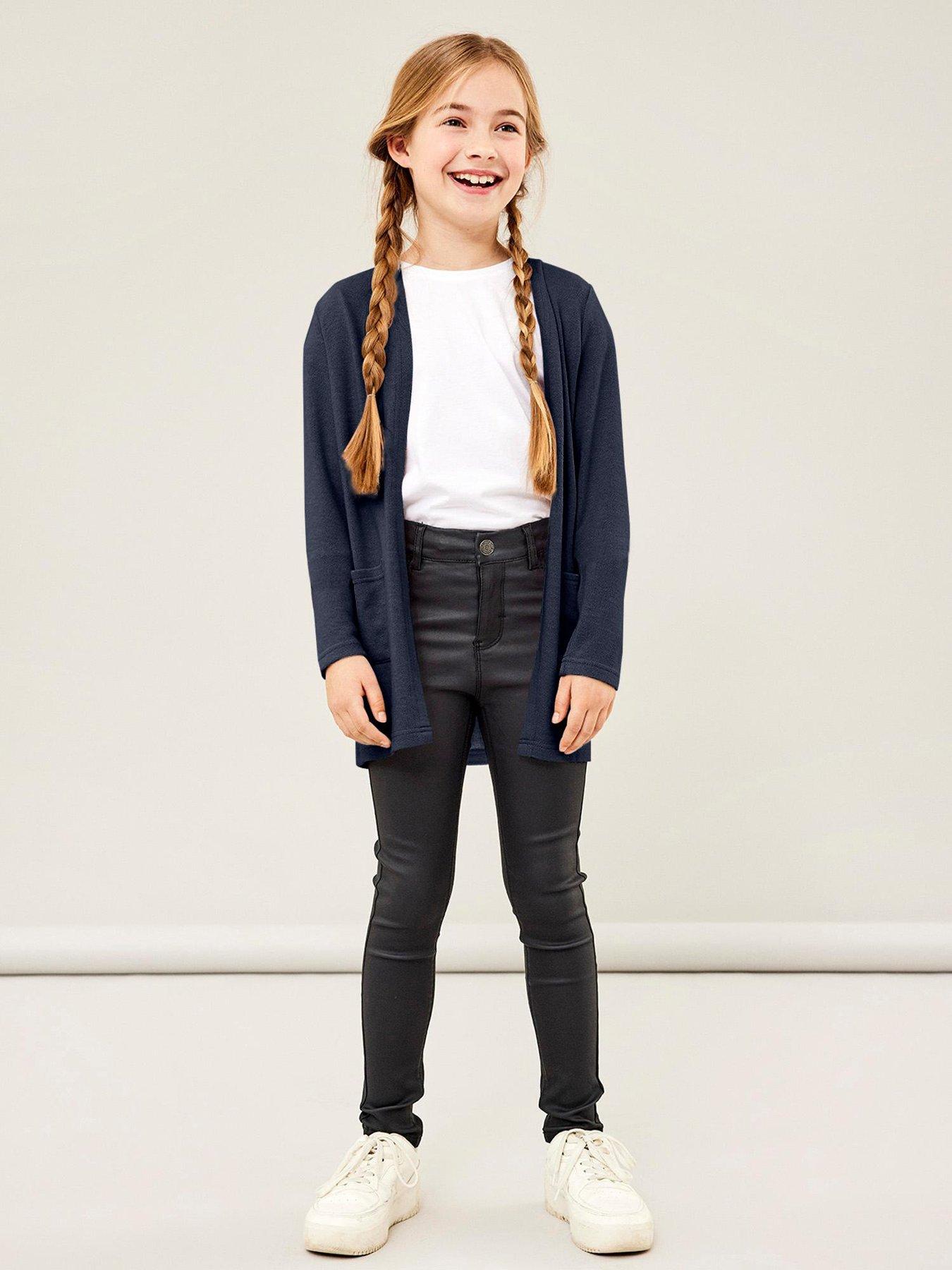 Image 5 of 5 of Name It Girls Longline Cardigan - Dark Sapphire