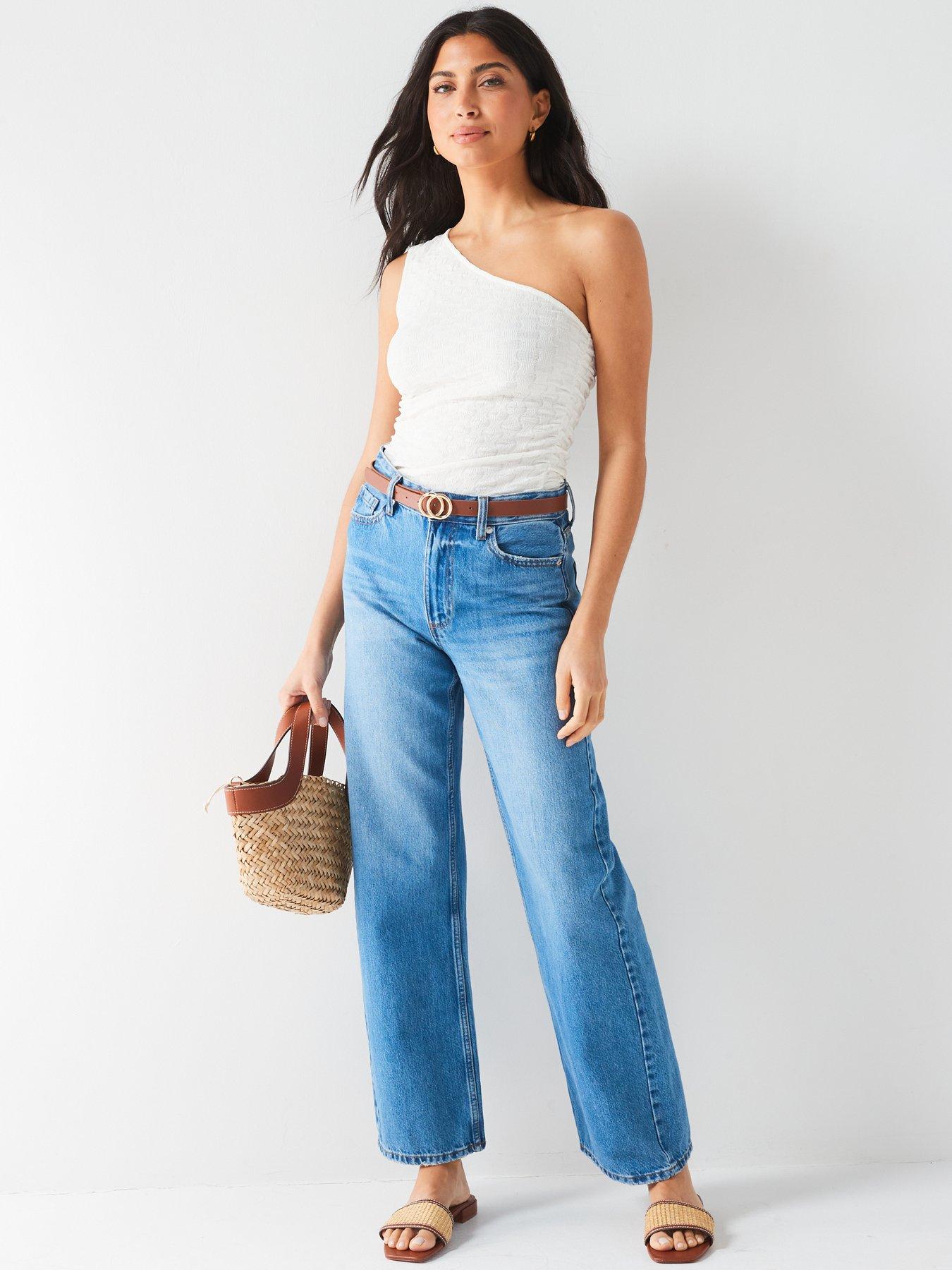 v-by-very-one-shoulder-shirred-side-top-creamback