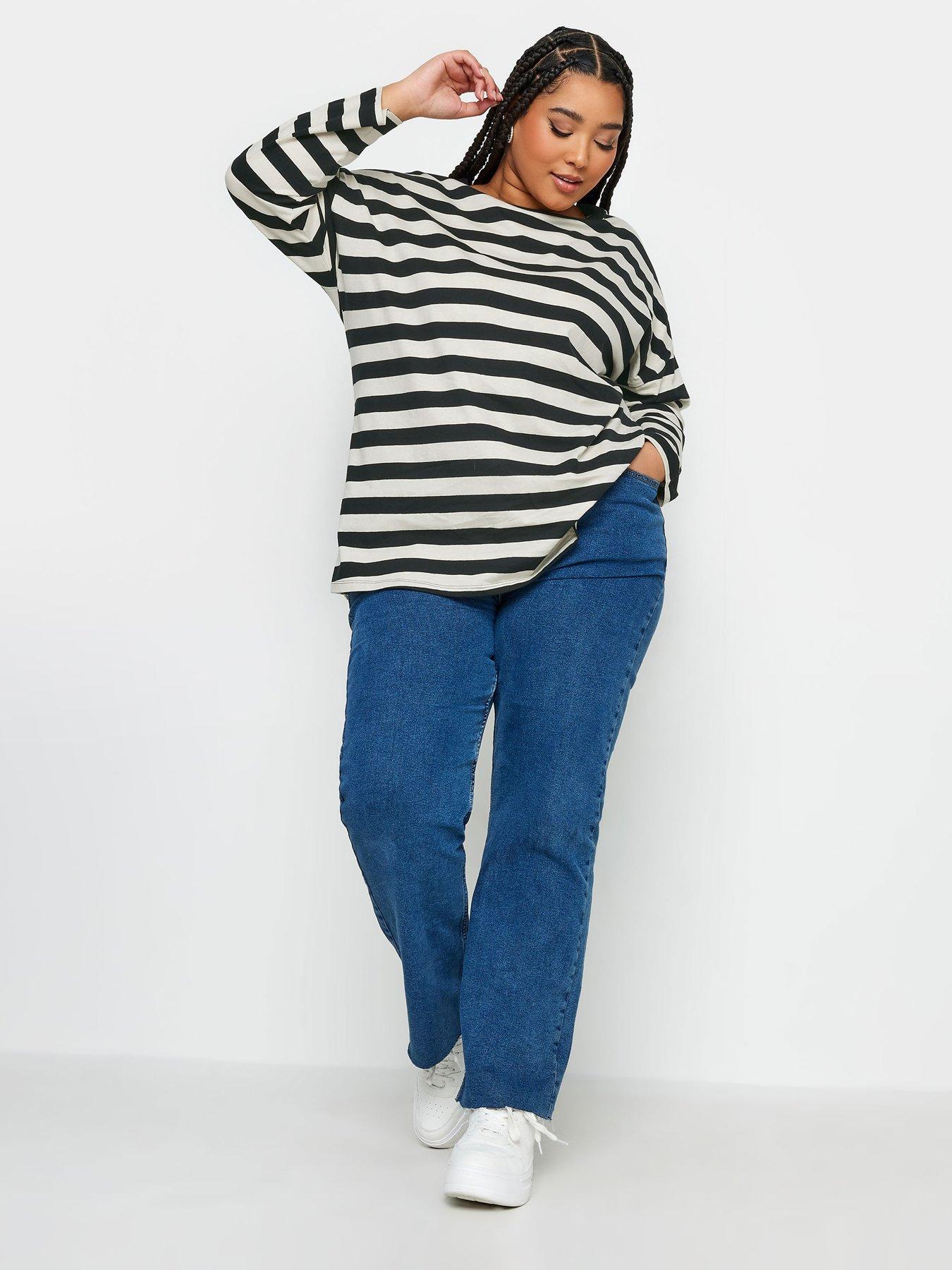 yours-yours-fashion-throw-on-stripe-top-warm-monoback