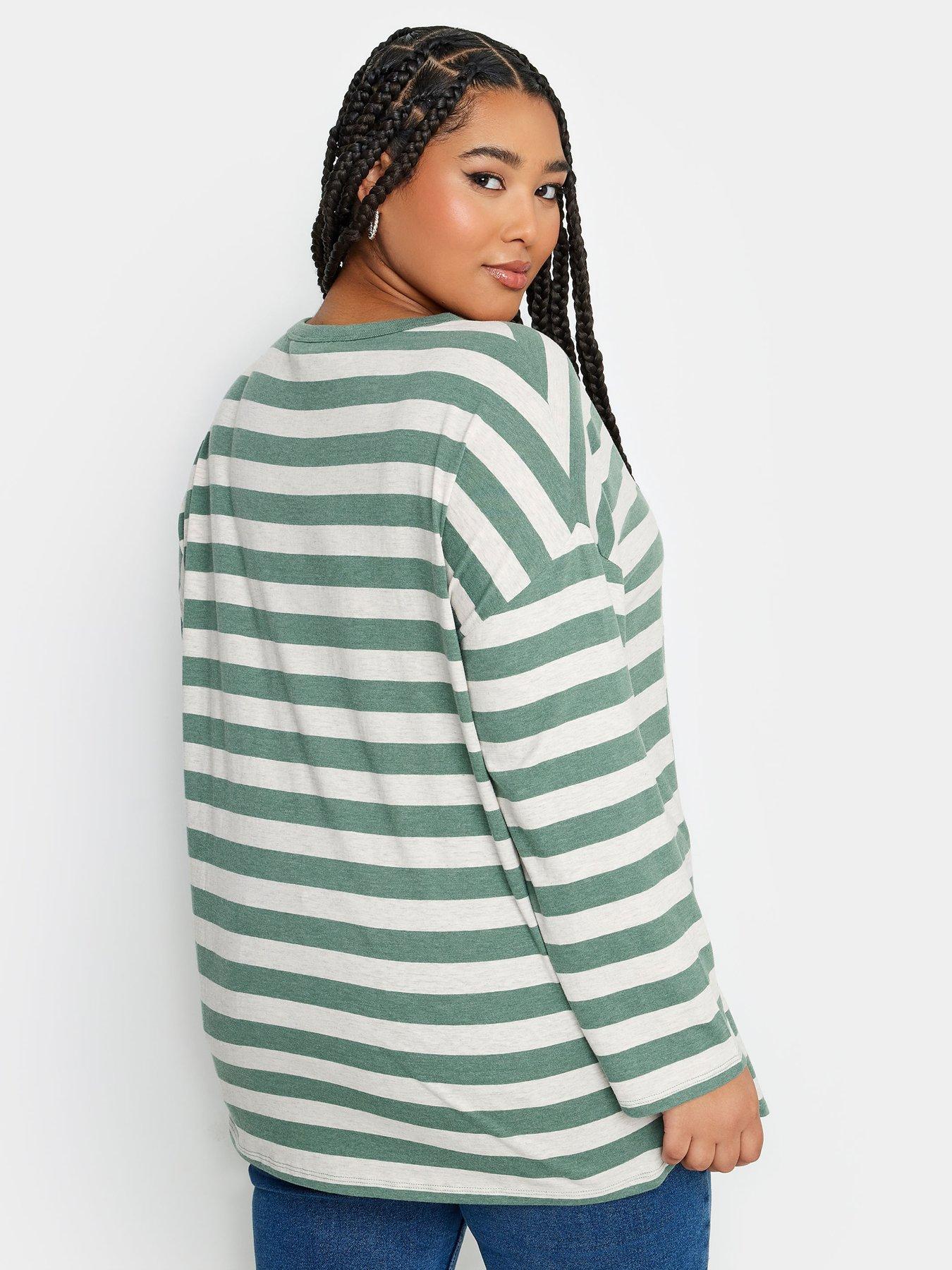 yours-yours-fashion-throw-on-stripe-top-sage-oatmealstillFront