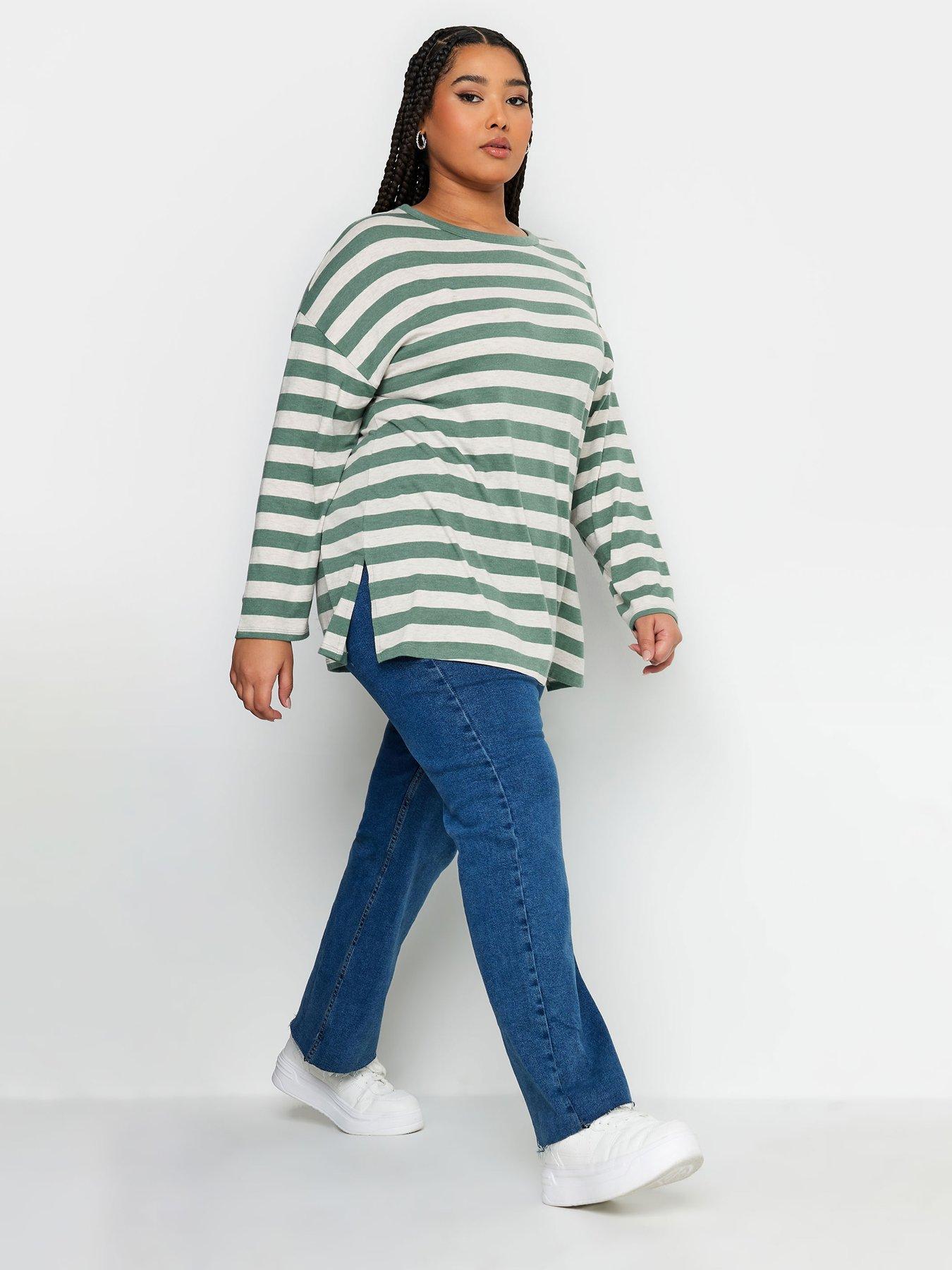 yours-yours-fashion-throw-on-stripe-top-sage-oatmealback