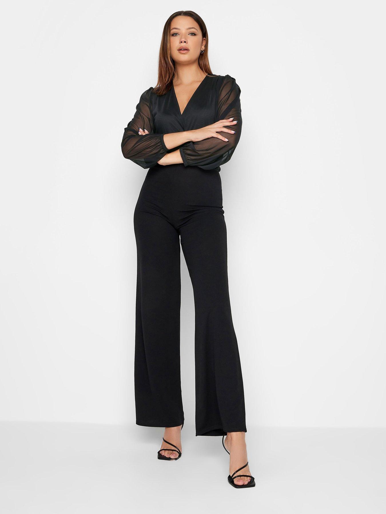 long-tall-sally-black-mesh-sleeve-wrap-jumpsuitstillFront