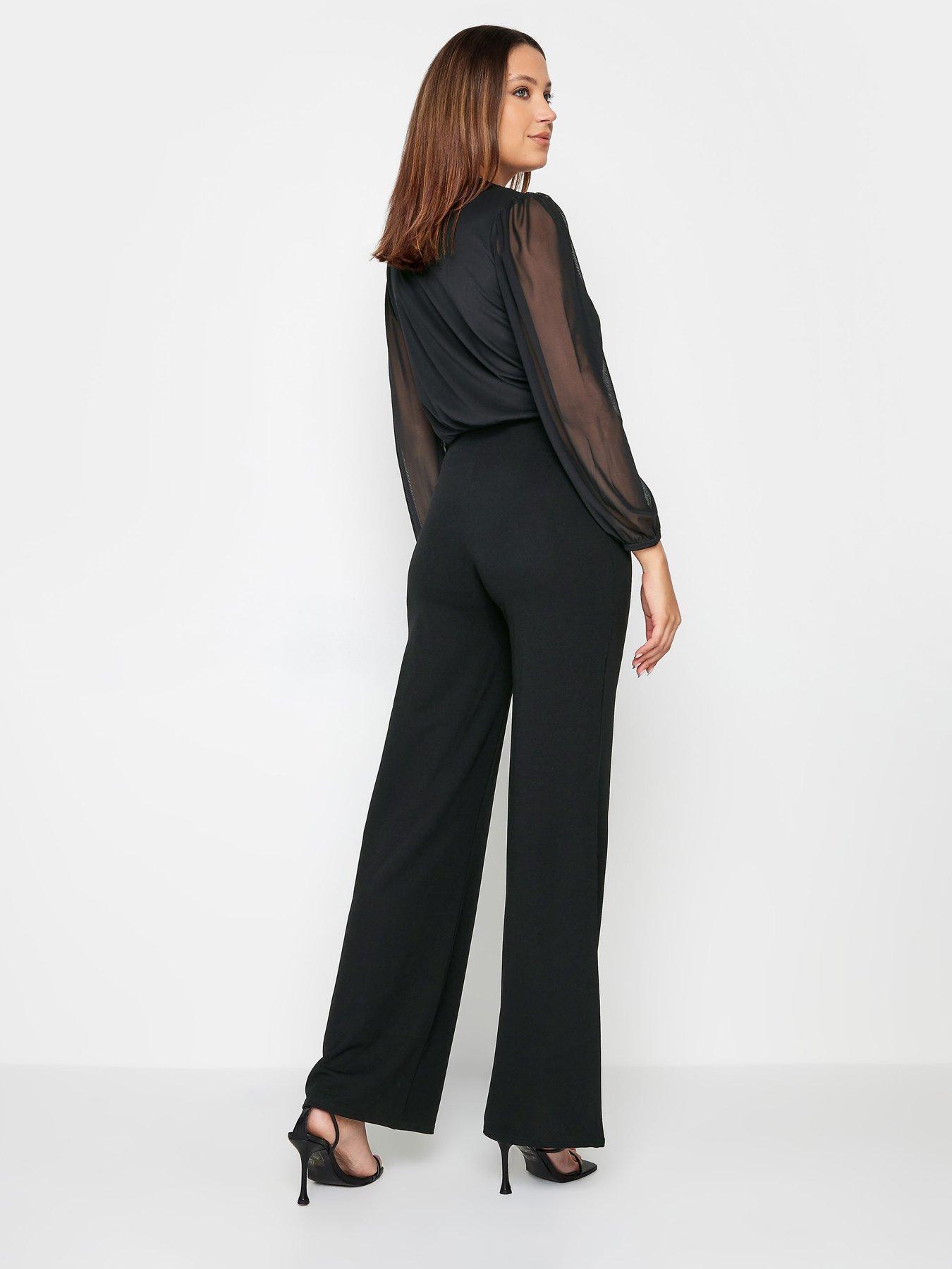 long-tall-sally-black-mesh-sleeve-wrap-jumpsuitback