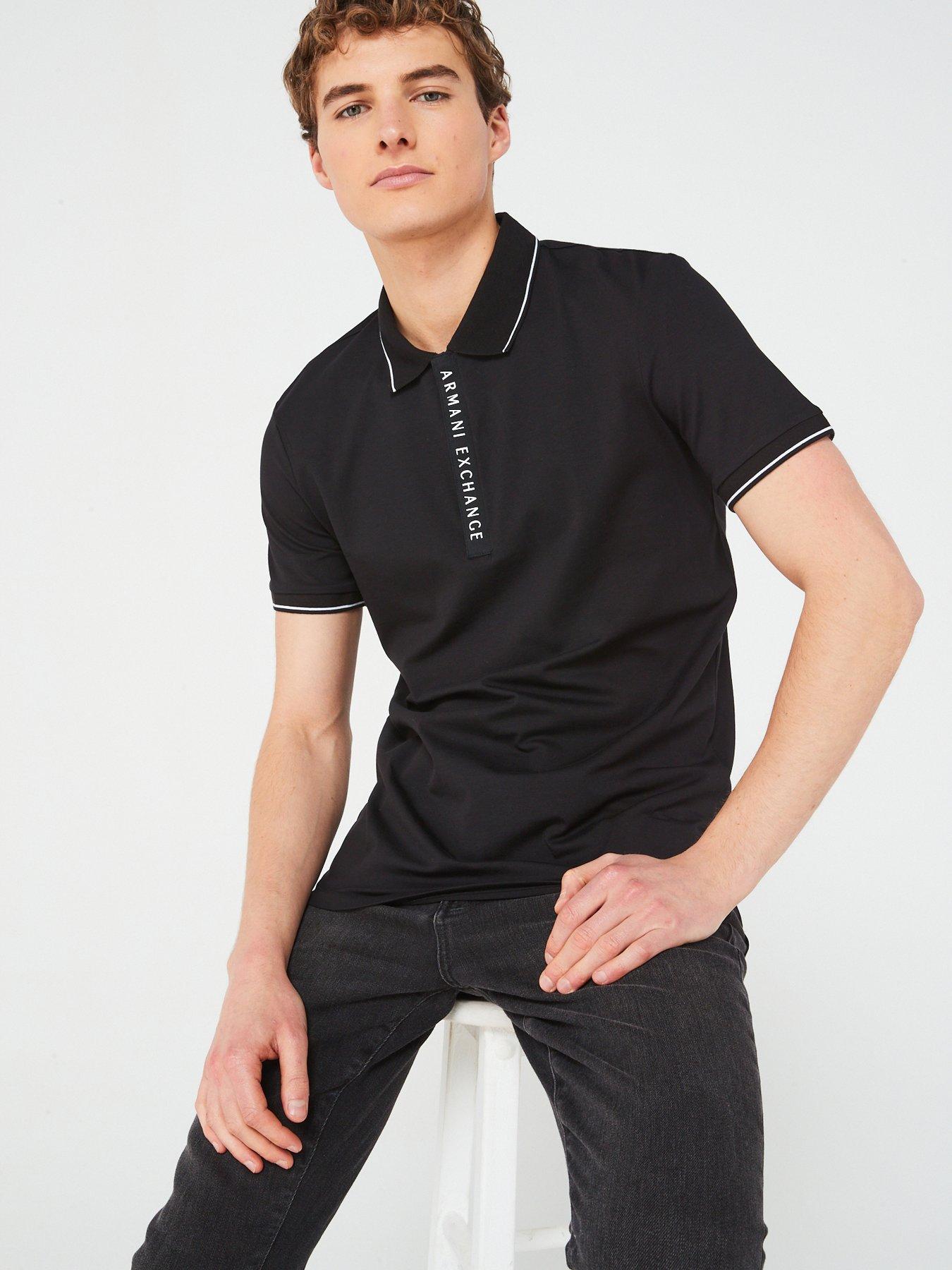 armani-exchange-placket-logo-slim-fit-polo-shirt-black