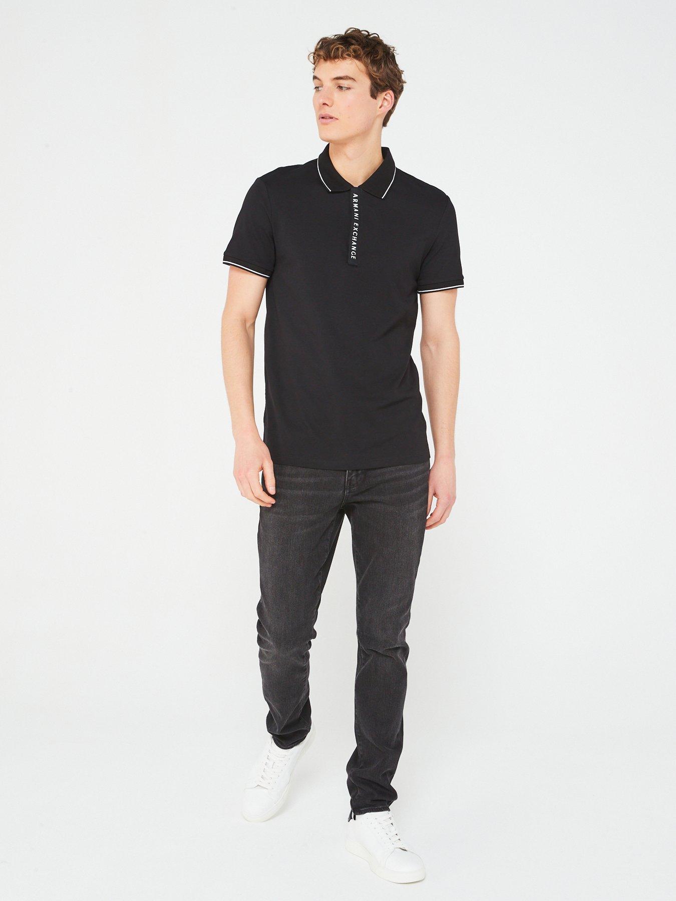 armani-exchange-placket-logo-slim-fit-polo-shirt-blackback