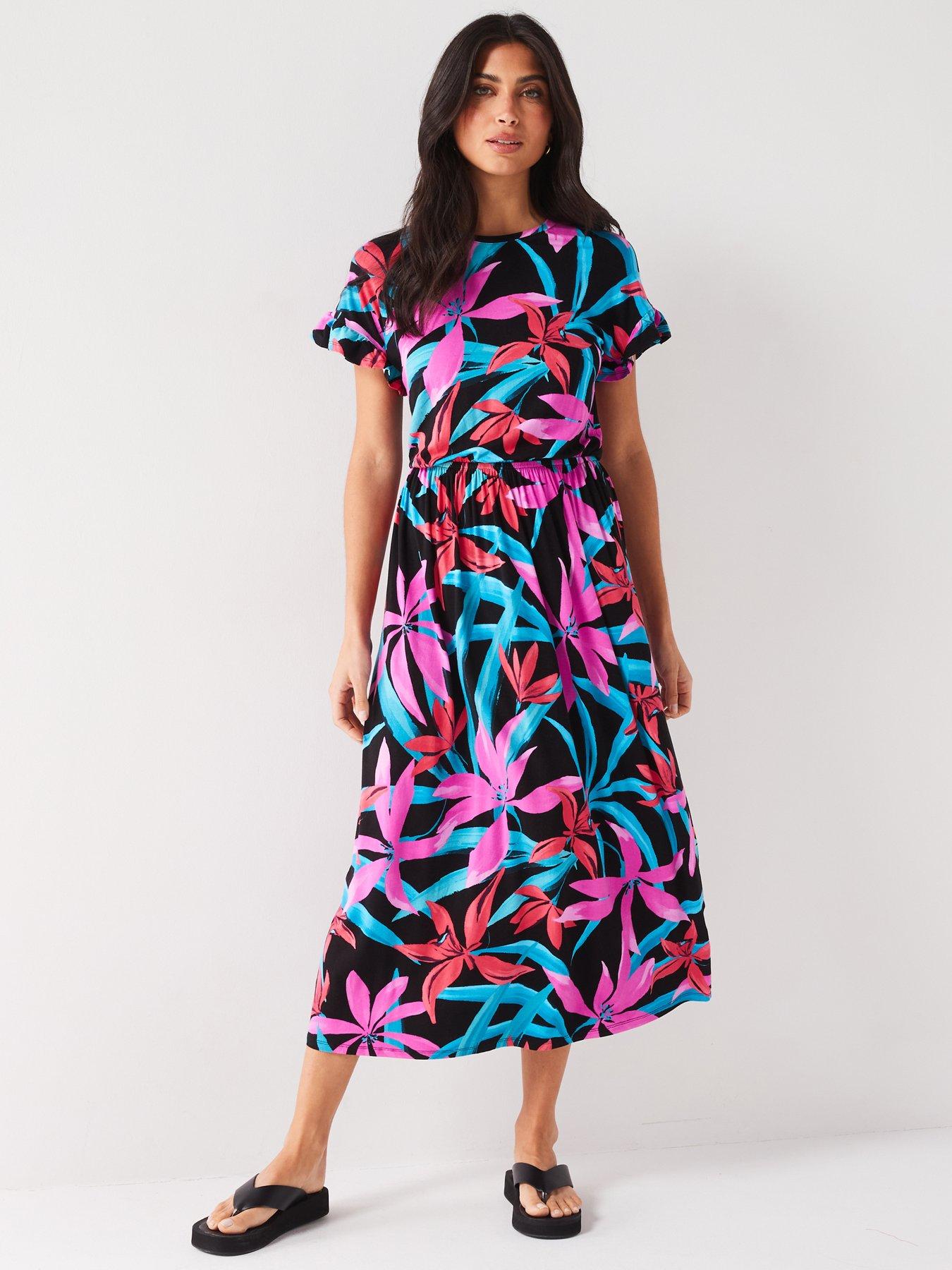 everyday-ruffle-sleeve-midi-dress-multi