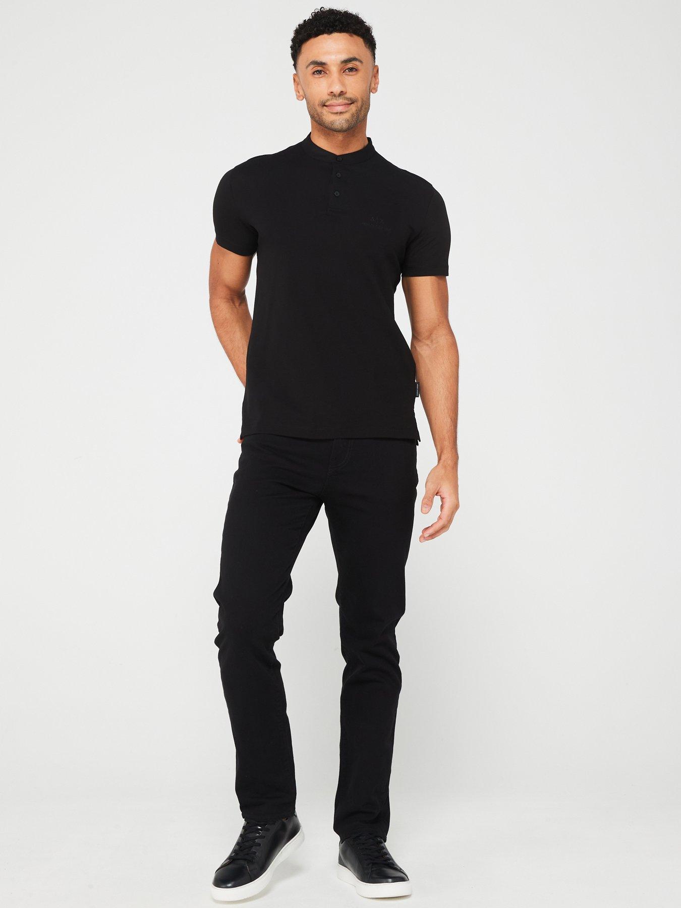 armani-exchange-slim-fit-polo-shirt-blackback