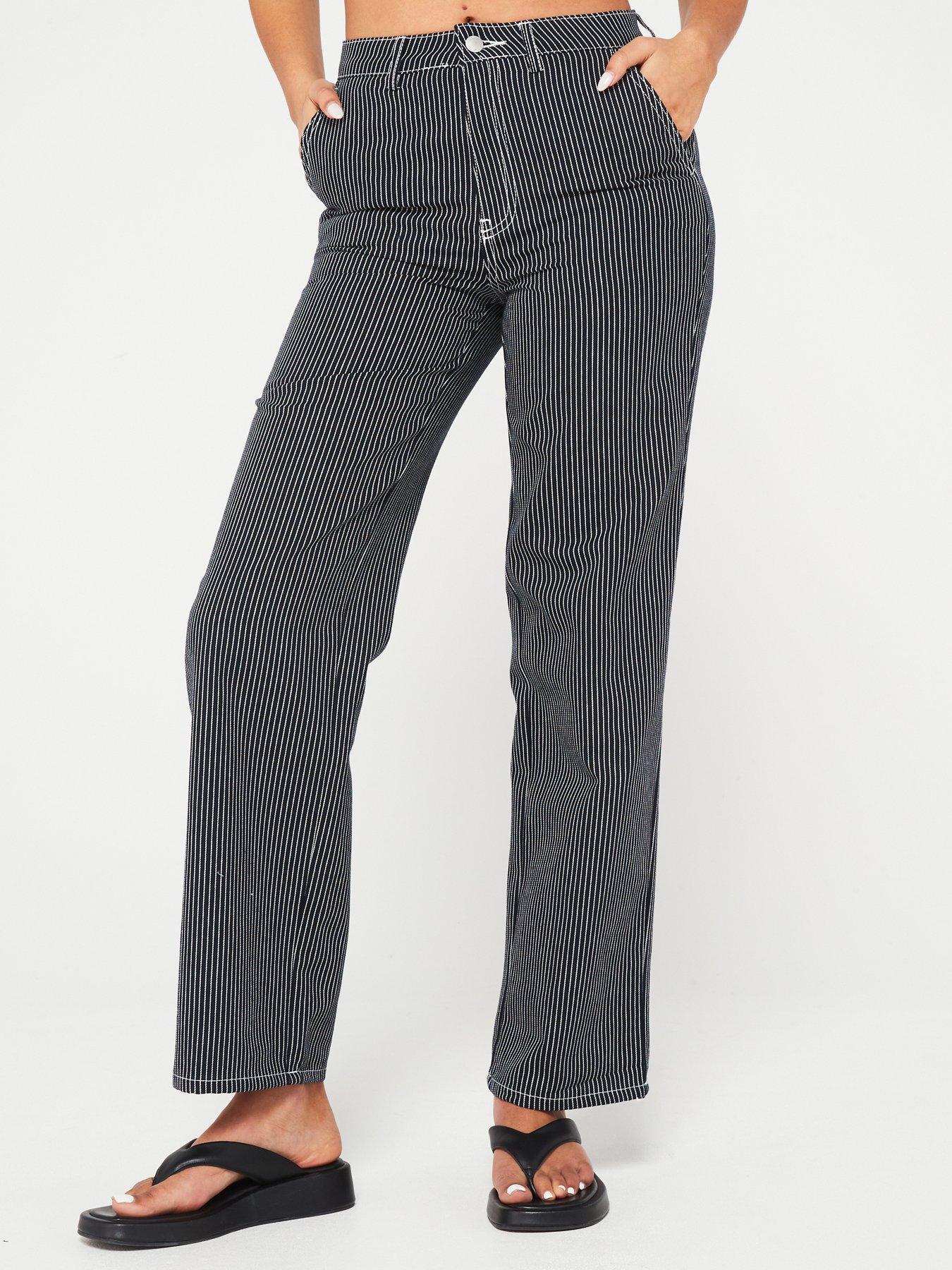 only-high-waist-straight-leg-stripe-trouser-dark-bluewhitefront