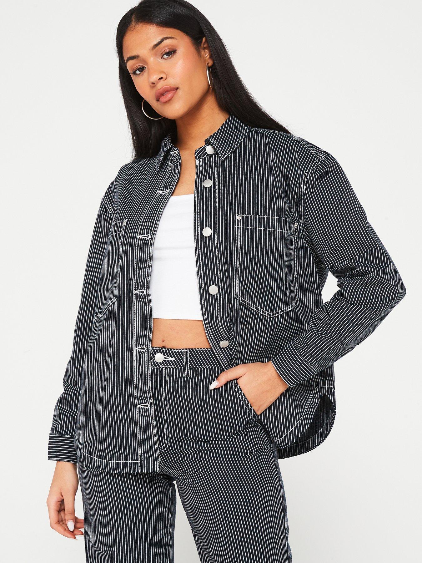 only-stripe-denim-over-shirt-dark-bluewhite