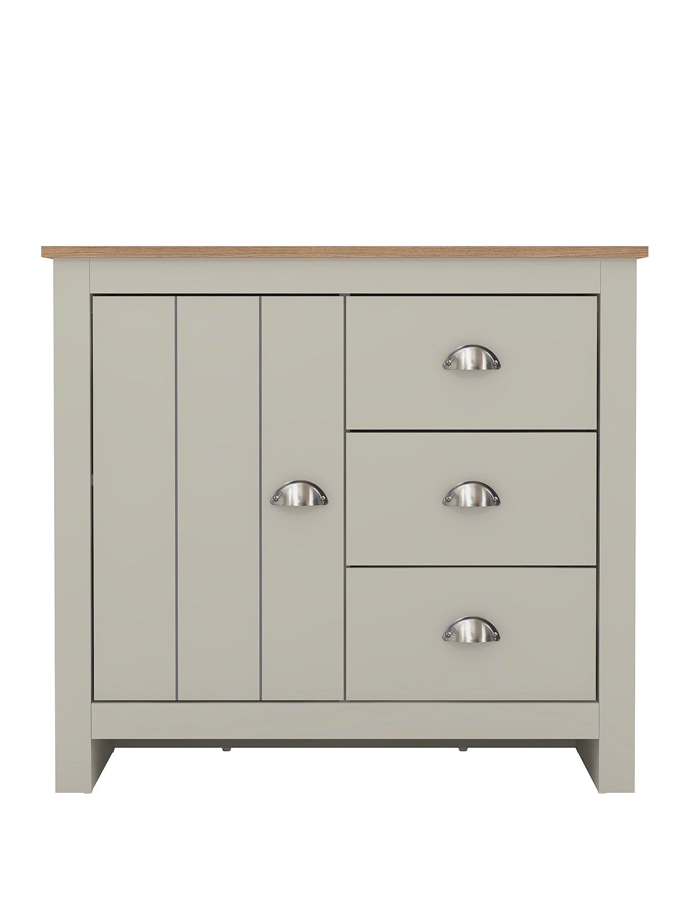 Image 2 of 7 of Very Home Atlanta Compact Sideboard - Light Grey/Oak
