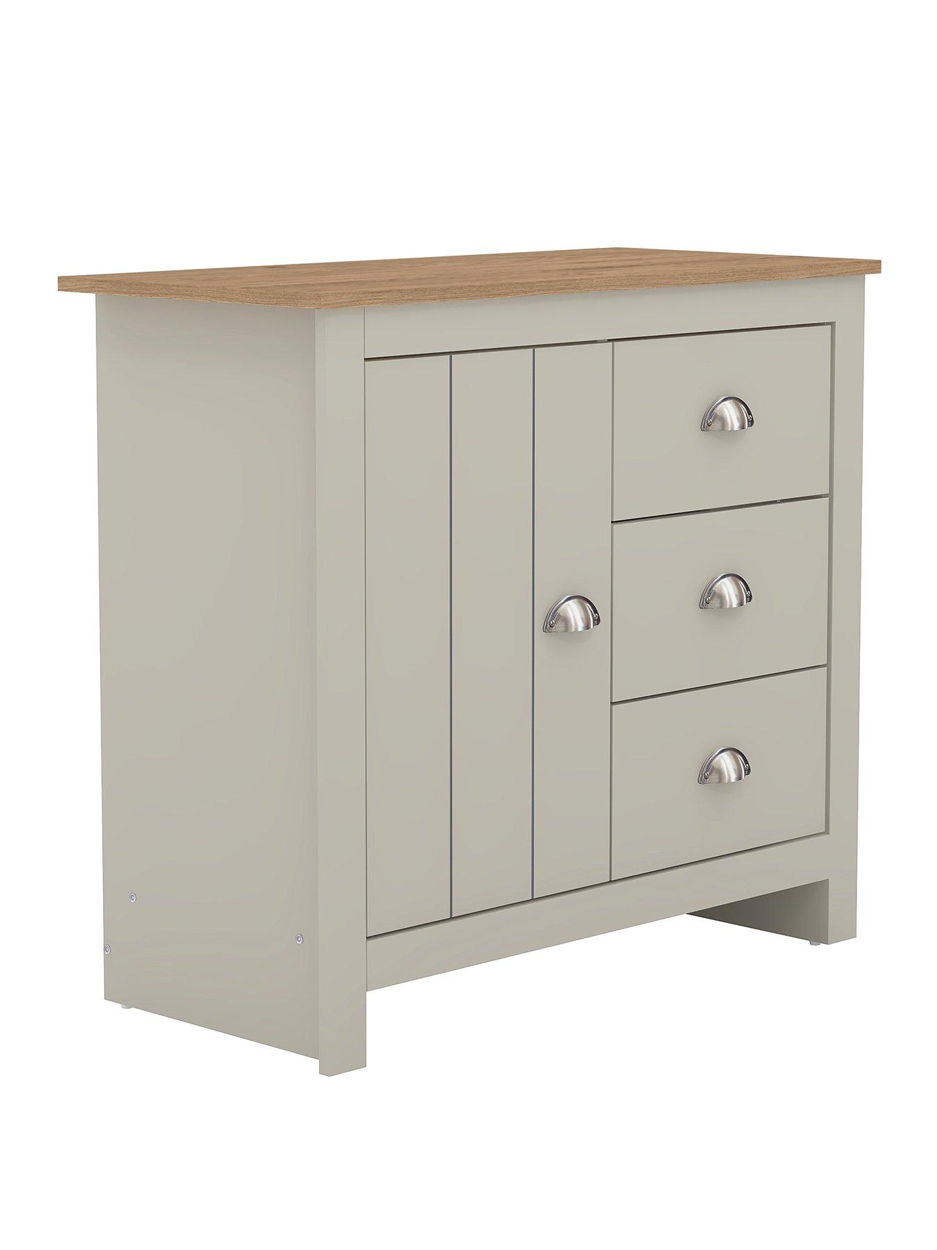 Image 3 of 7 of Very Home Atlanta Compact Sideboard - Light Grey/Oak