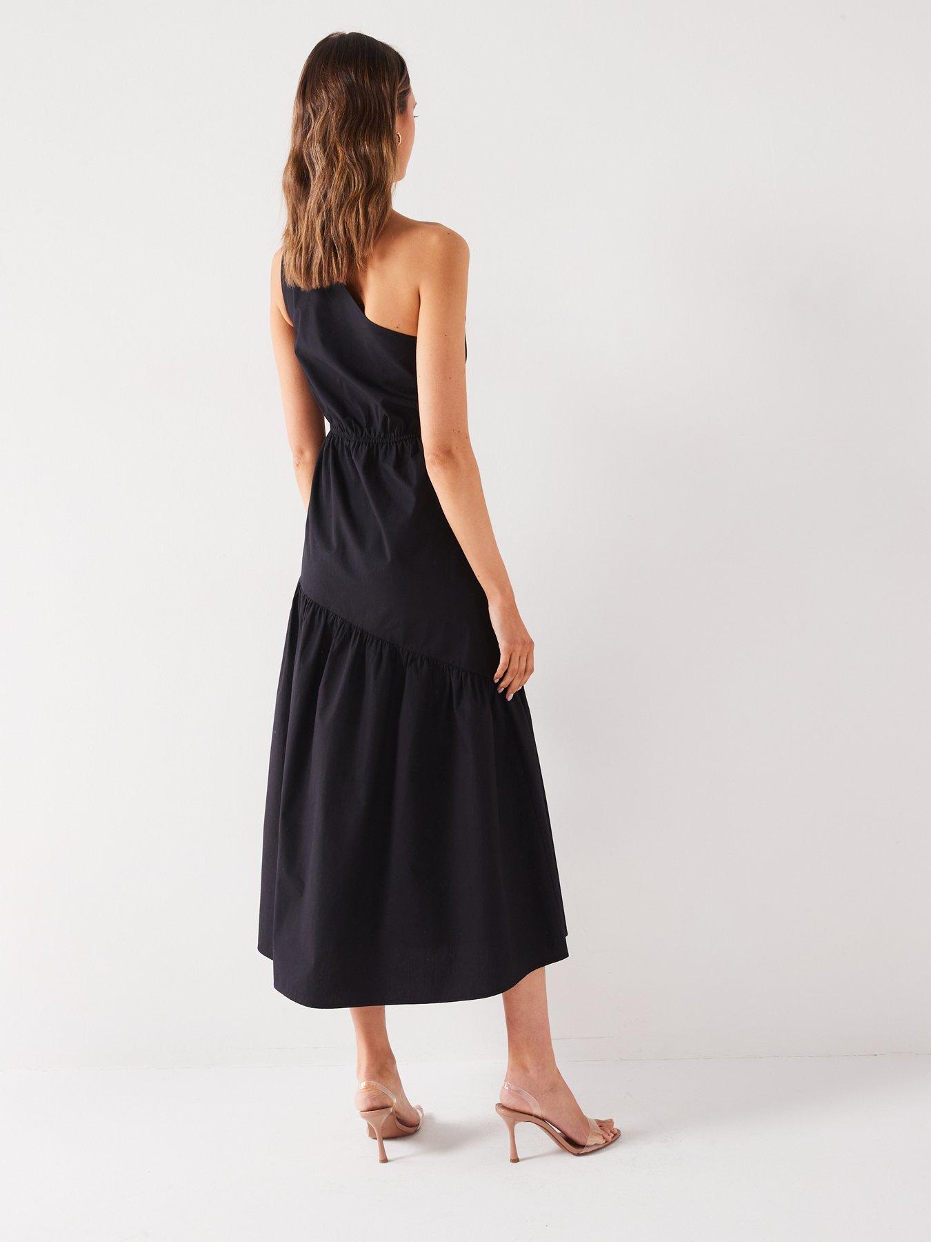 v-by-very-one-shoulder-cotton-midi-dress-blackstillFront