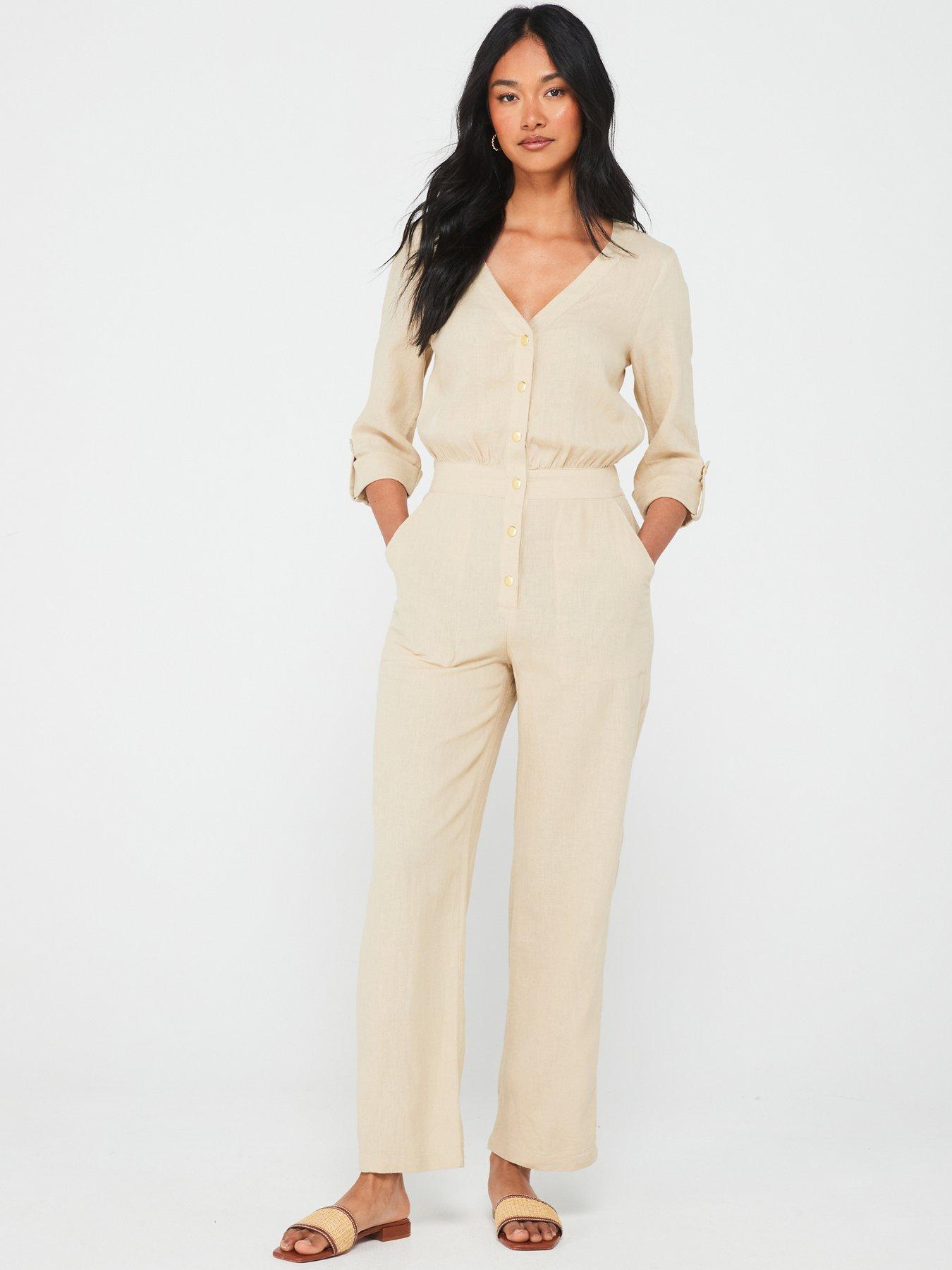 v-by-very-linen-button-through-jumpsuit--beige