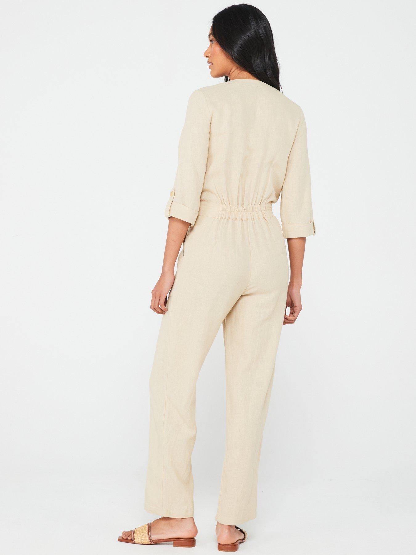 v-by-very-linen-button-through-jumpsuit--beigestillFront