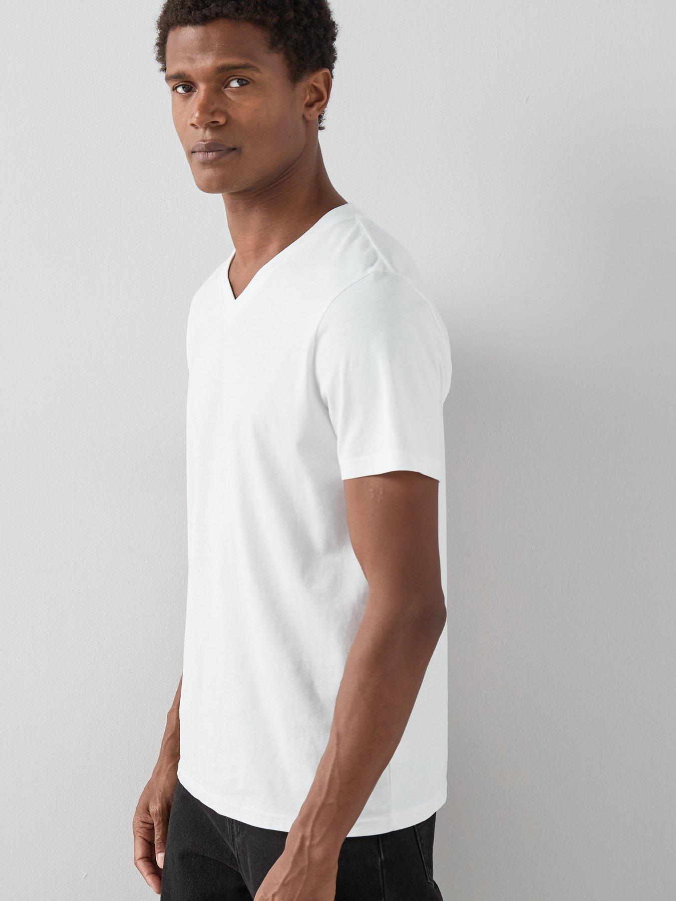 Image 4 of 7 of The Very Collection Pure Cotton Essentials V-neck T-shirt - White