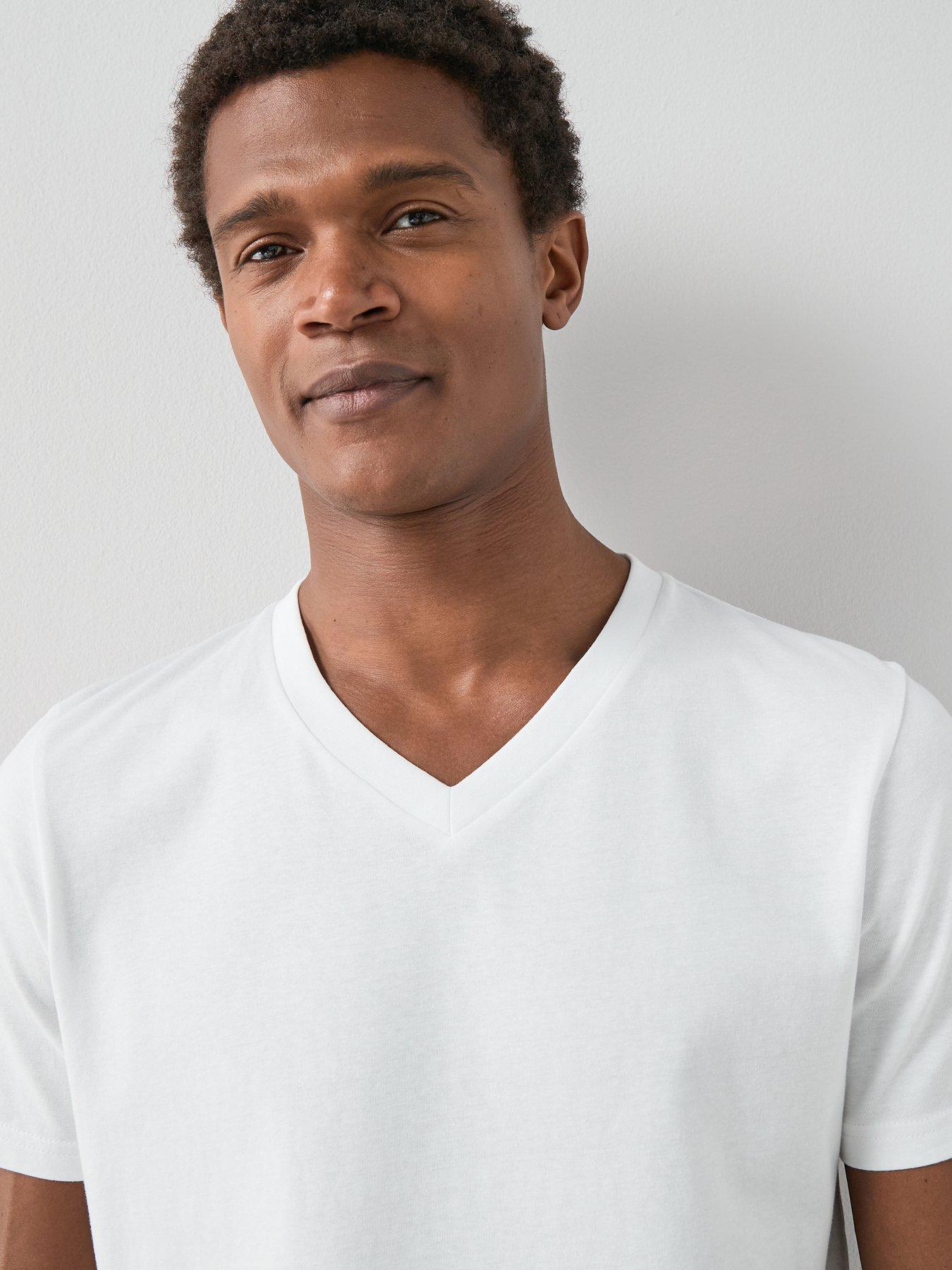 Image 6 of 7 of The Very Collection Pure Cotton Essentials V-neck T-shirt - White