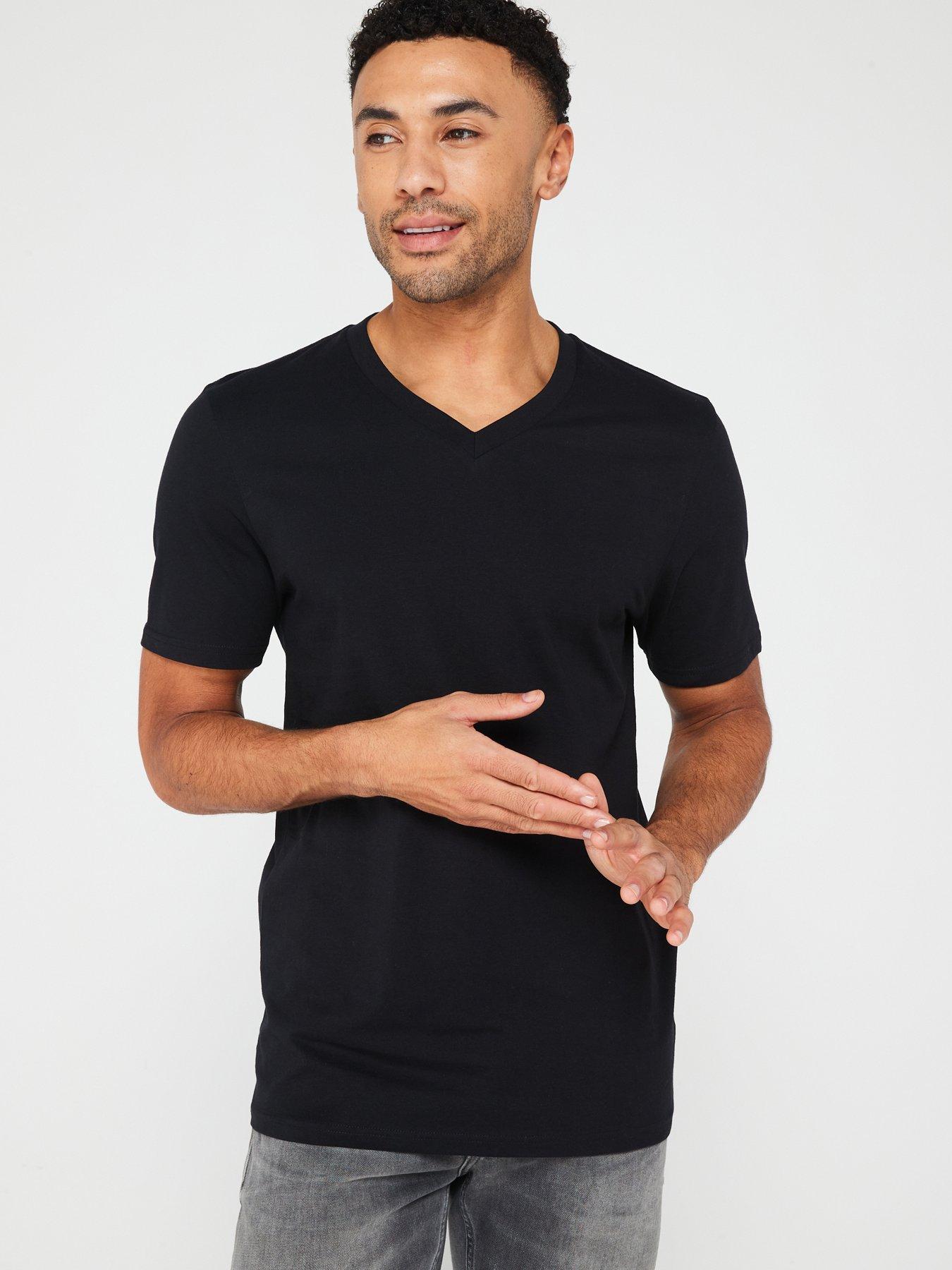 everyday-mensnbspessential-v-neck-t-shirt-blackfront