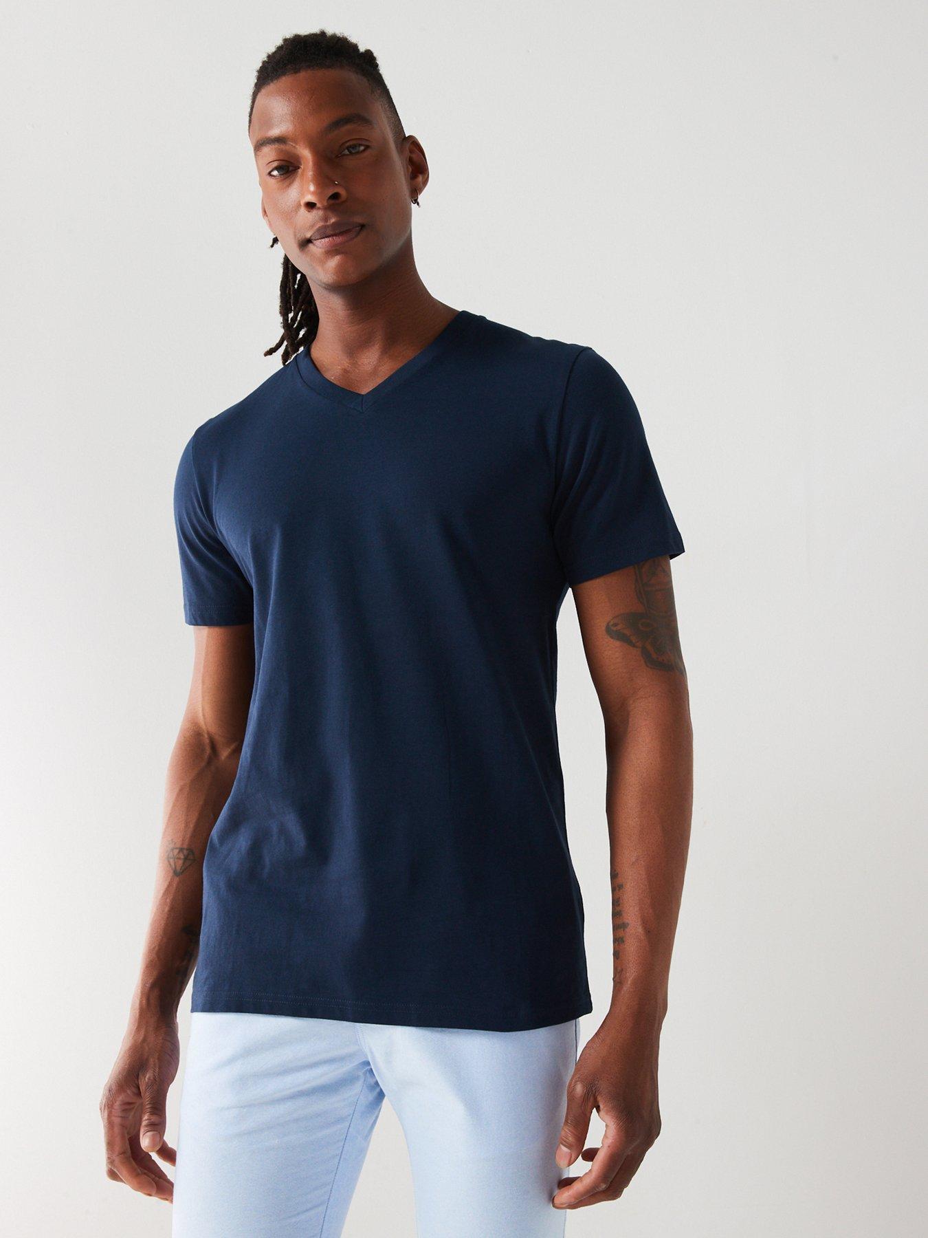 everyday-mensnbspessential-v-neck-t-shirt-navyfront