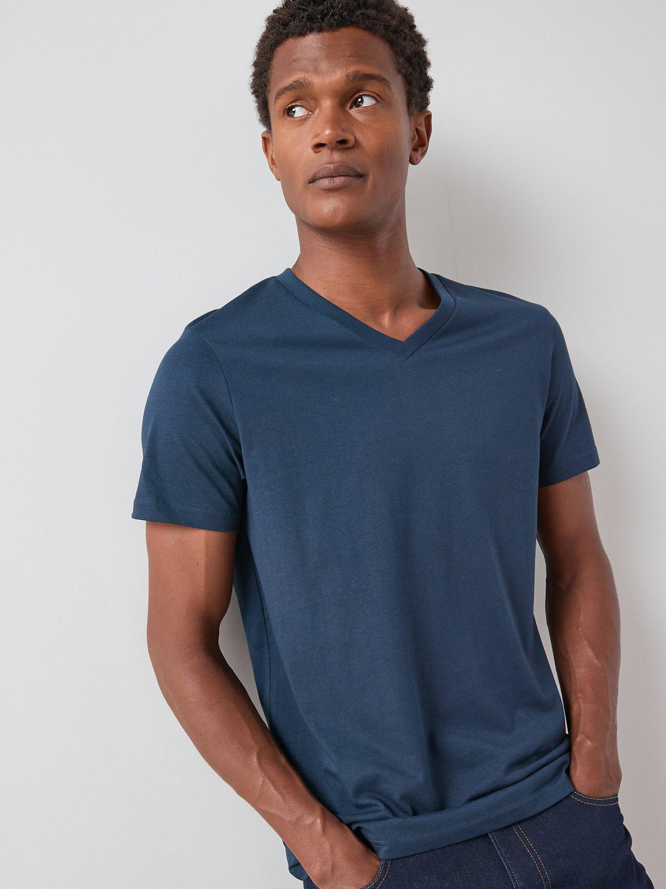 The Very Collection Pure Cotton Essentials V-neck T-shirt - Navy